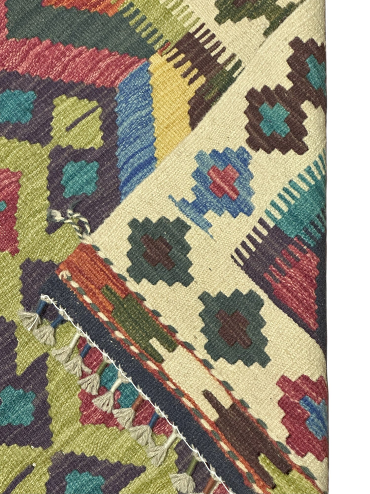Hand-Woven Afghani Kilim Wool Rug 2'9" x 4'3"