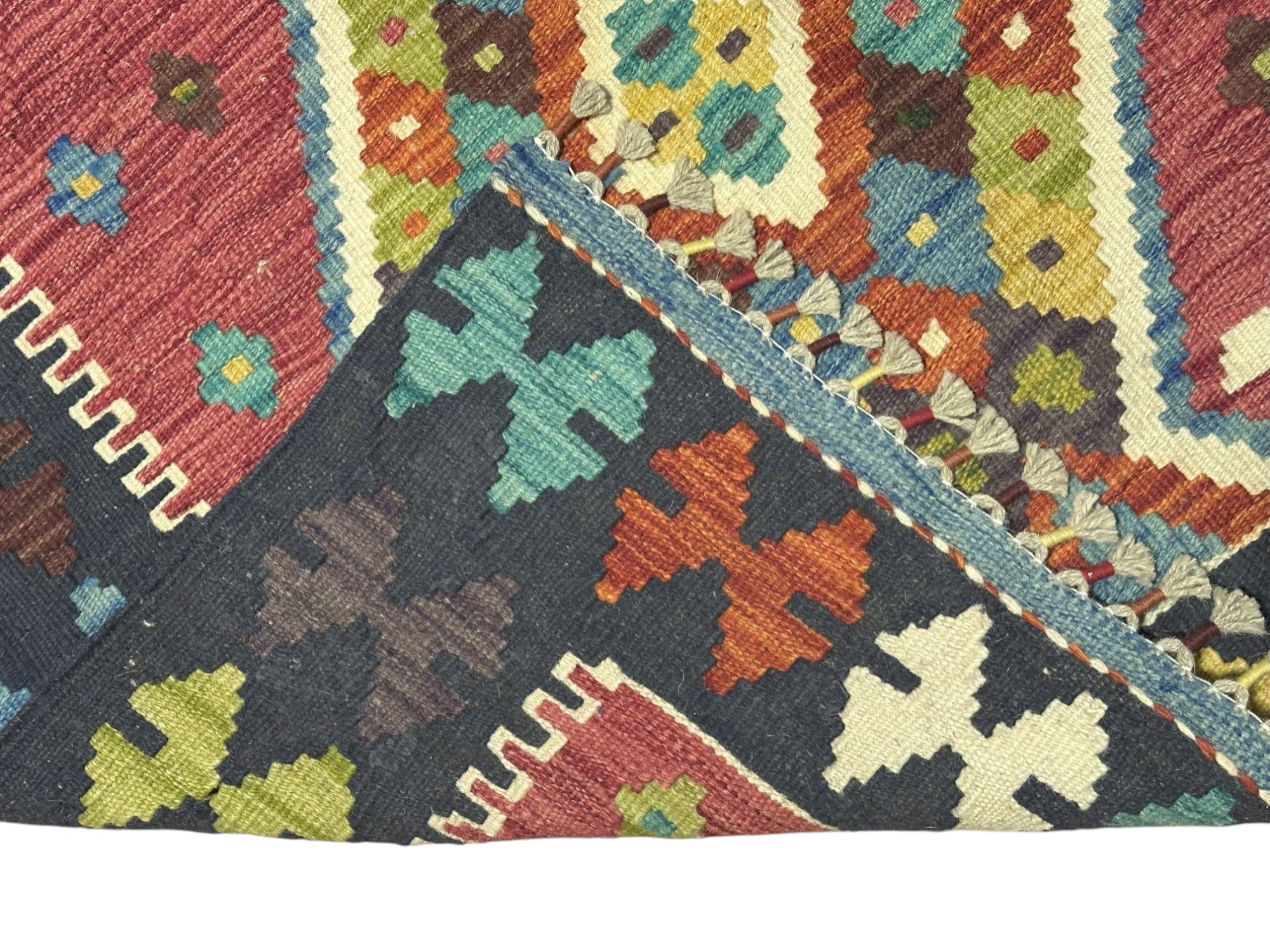 Hand-Woven Afghani Kilim Wool Rug 3'5" x 5'