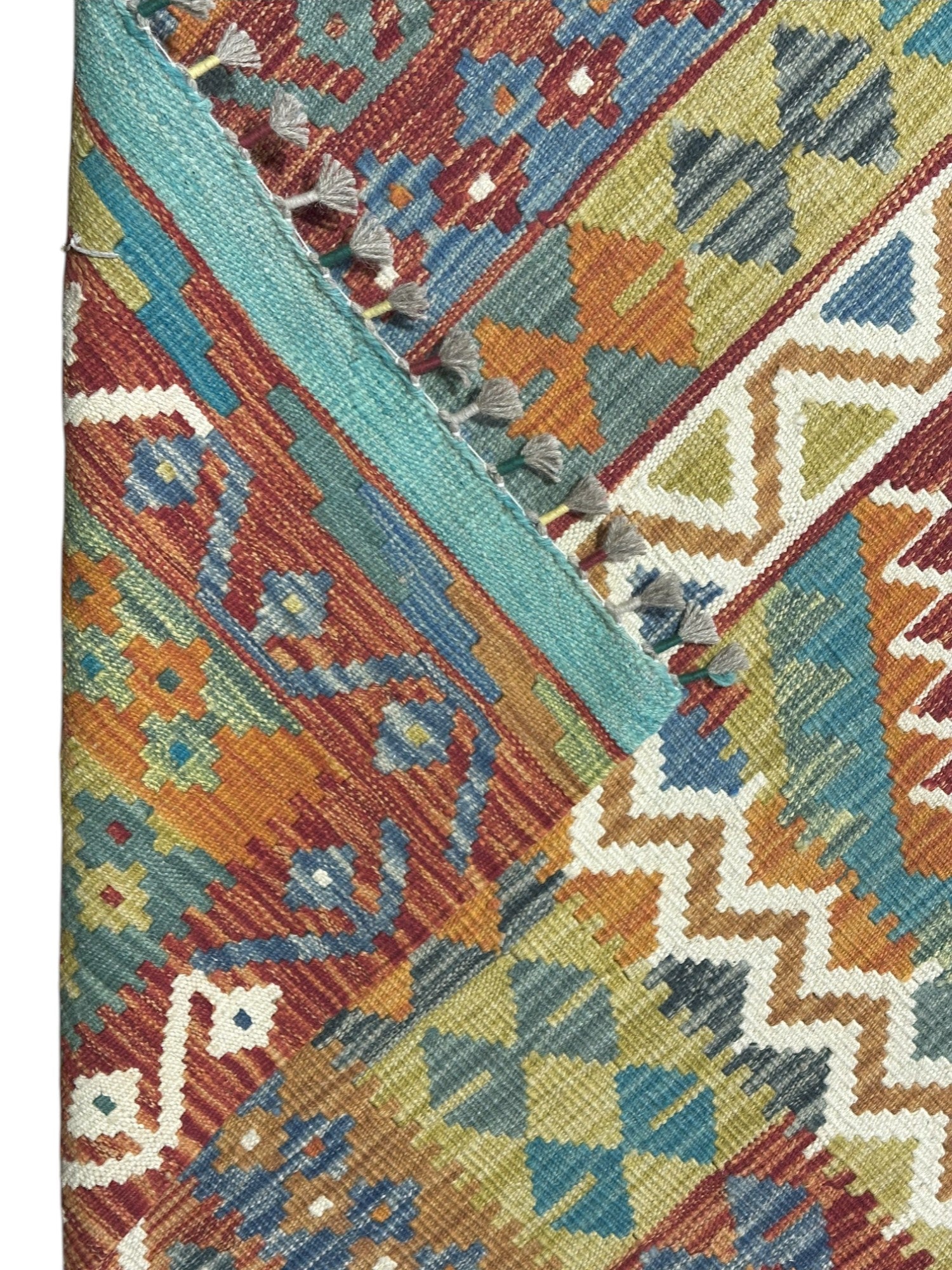 Hand-Woven Afghani Kilim Wool Rug 6'9" x 9'11"
