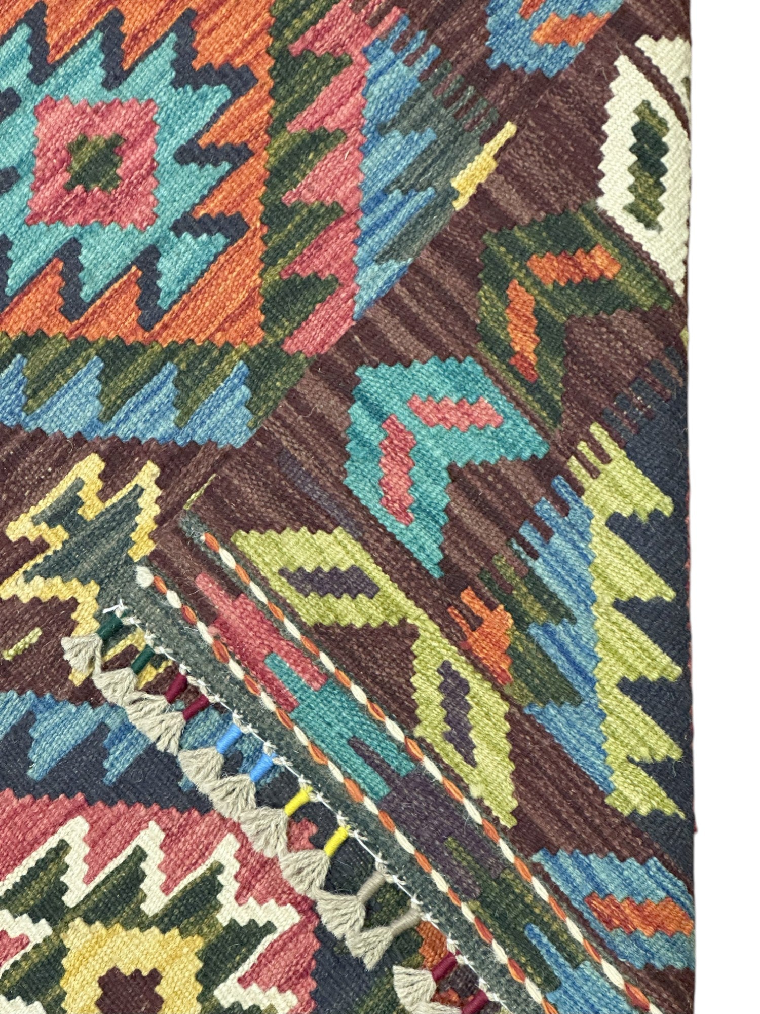 Hand-Woven Afghani Kilim Wool Rug 2'11" x 4'