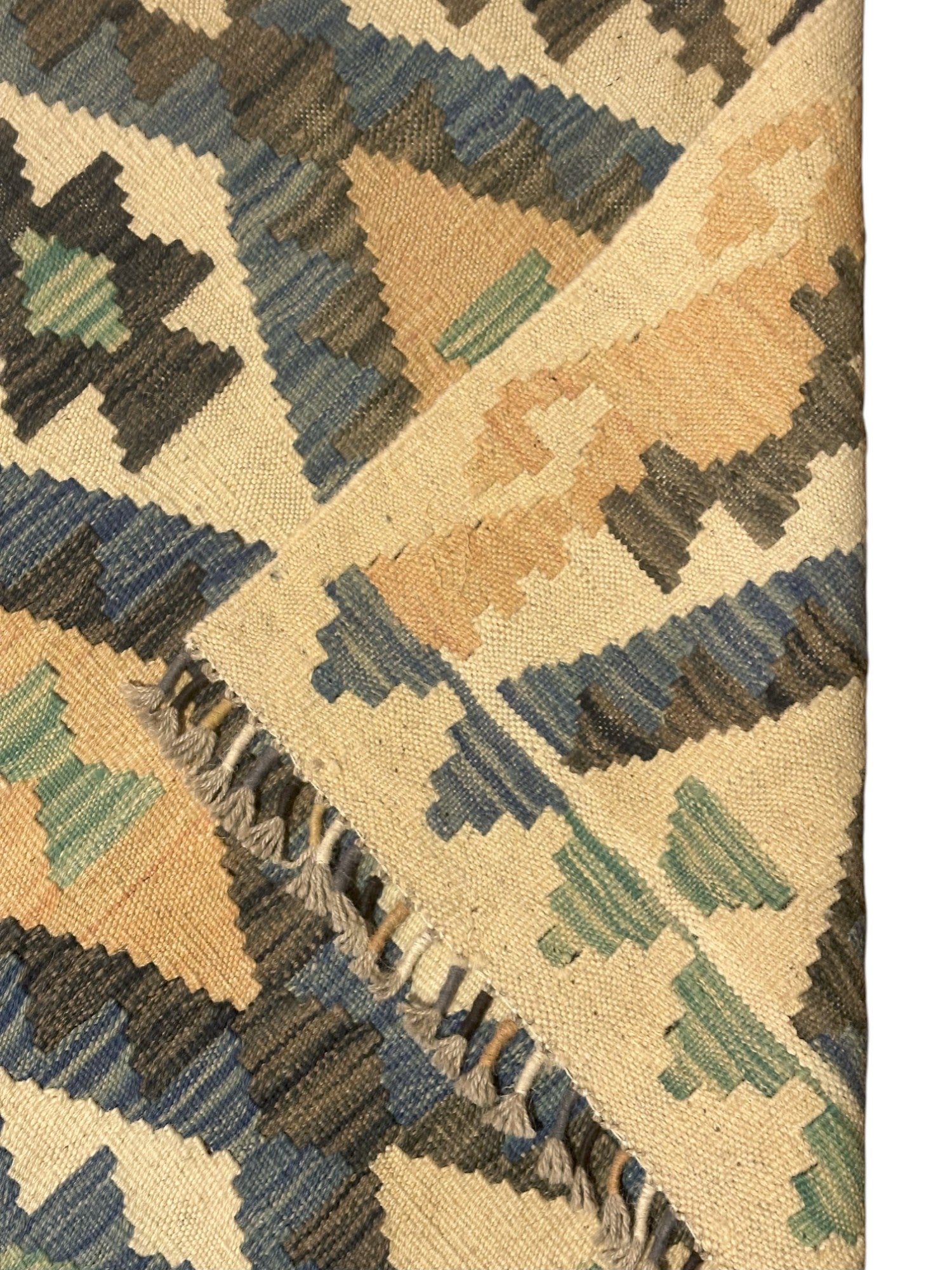 Hand-Woven Afghani Kilim Wool Rug 6'8" x 9'9"