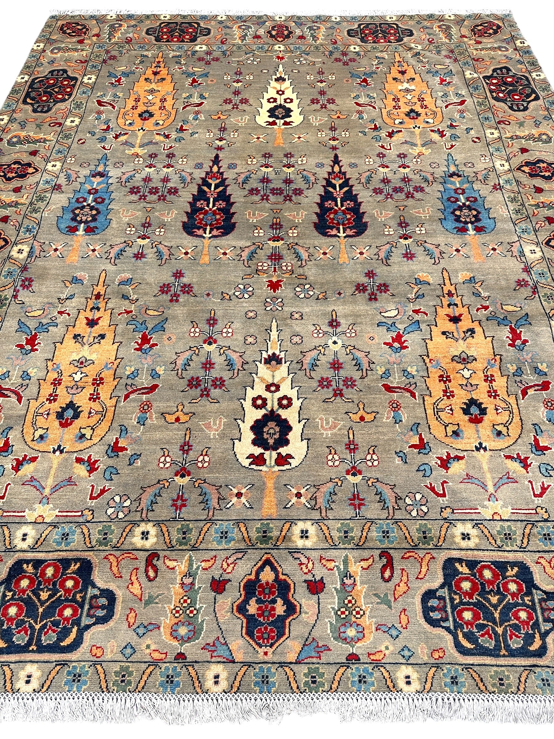 Hand-Knotted Afghani Kazak Wool Rug – 10’1″ x 8’2″