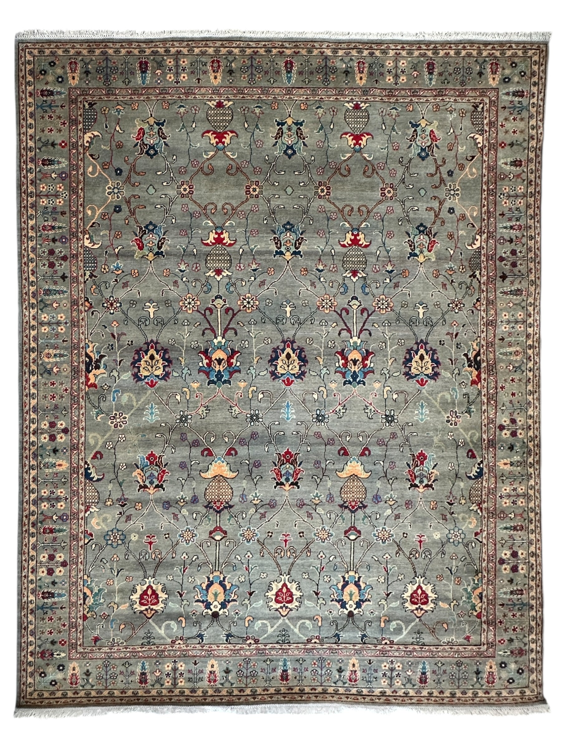 Hand-Knotted Afghani Kazak Sultani Wool Rug – 9’ x 12’