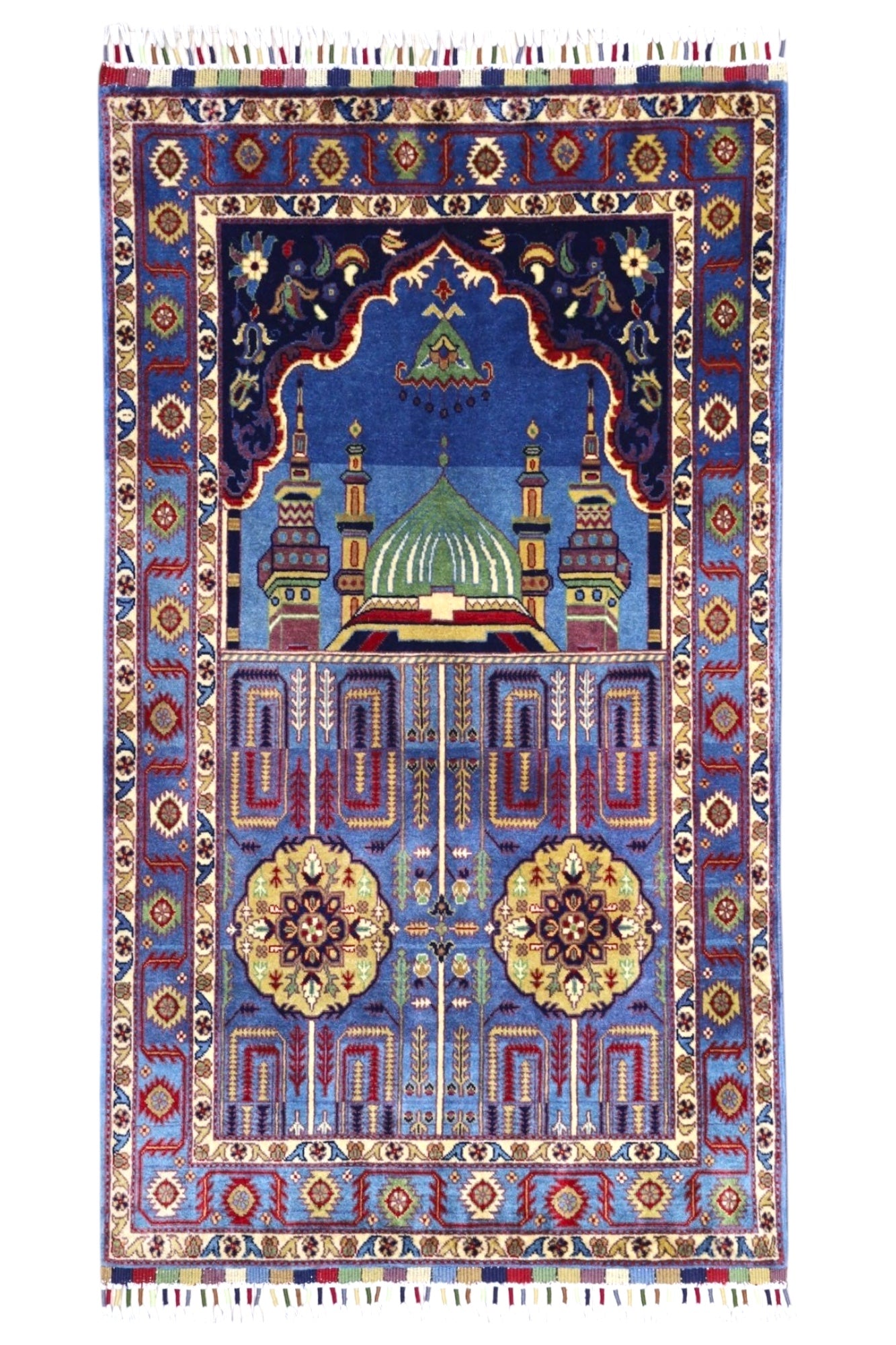 Hand-Knotted Afghani Wool Prayer Rug – 2’7″ x 4’4″