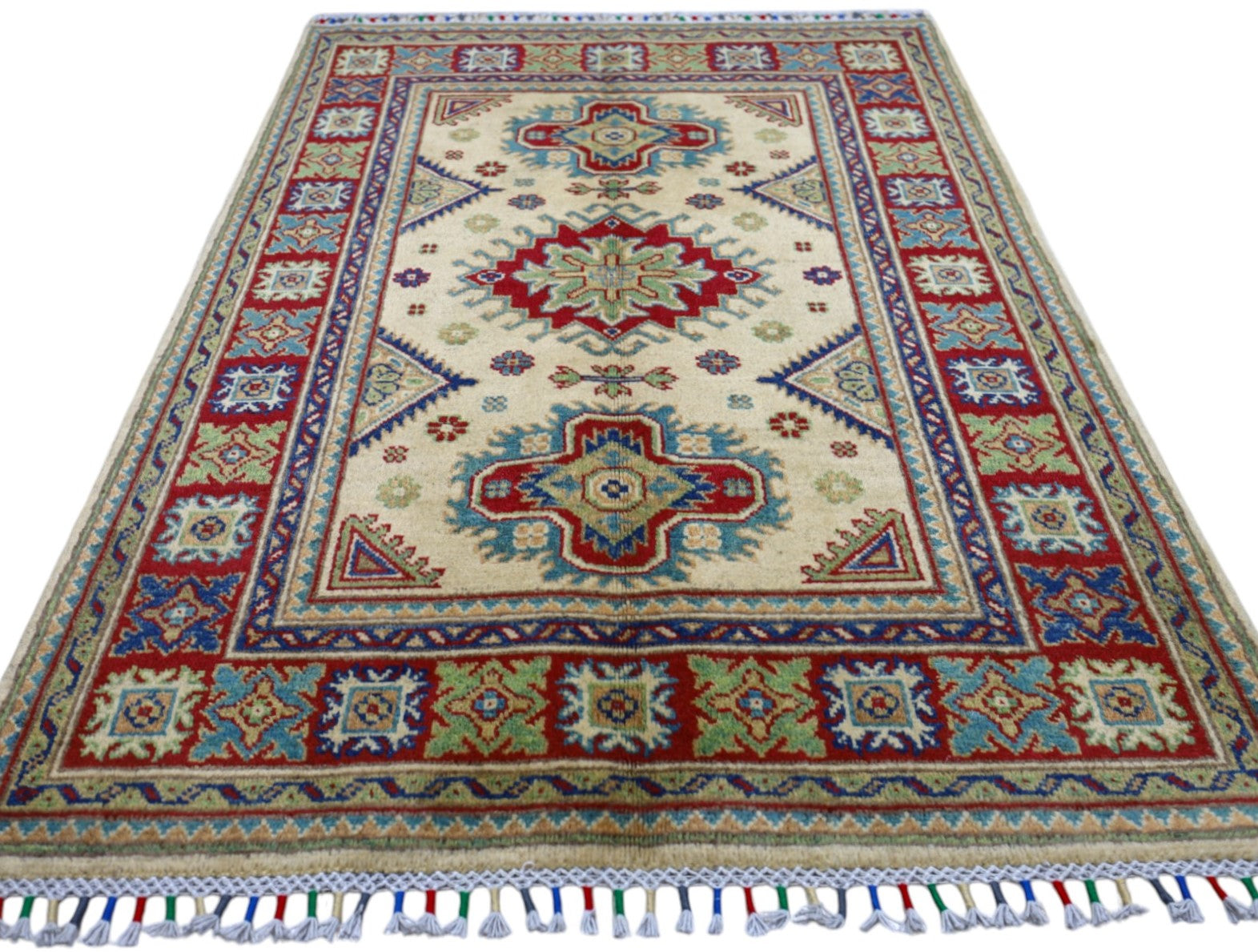 Hand-Knotted Afghani Kazak Wool Rug – 10’3″ x 13’9″