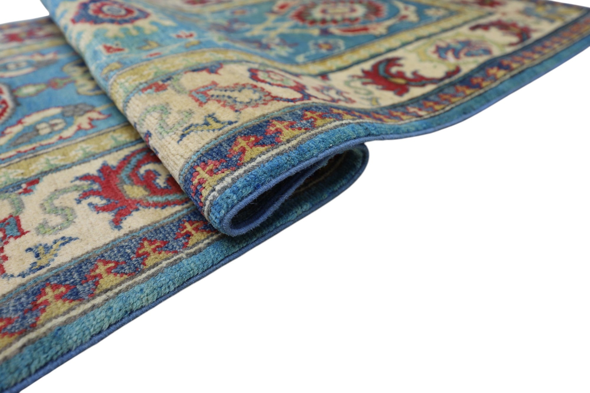 Hand-Knotted Afghani Kazak Wool Rug – 2’8″ x 9’9″