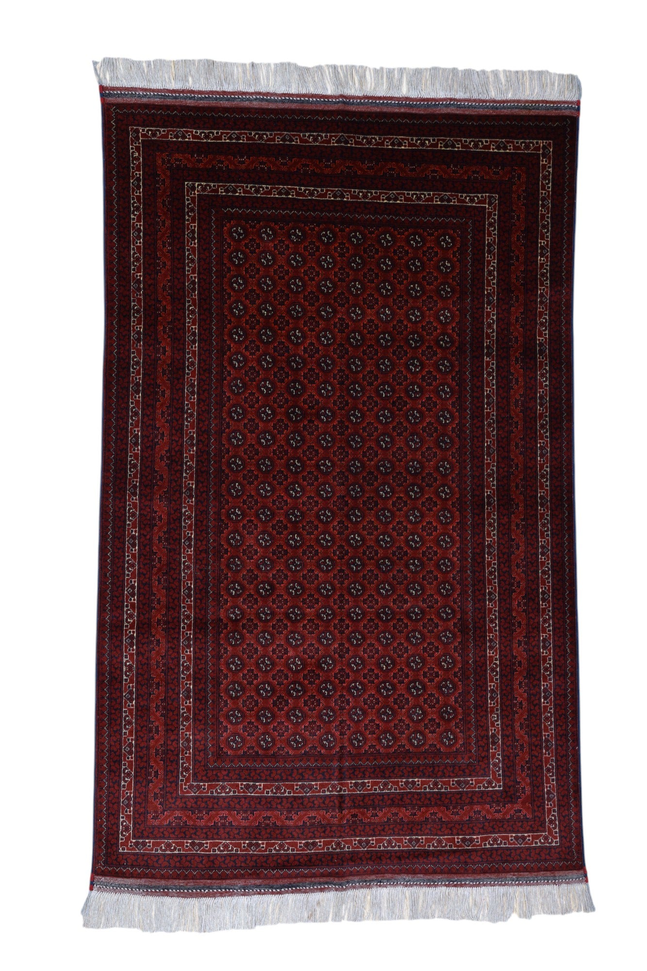 Hand-Knotted Afghani Khawja Rushna Wool Rug – 4’1″ x 6’6″