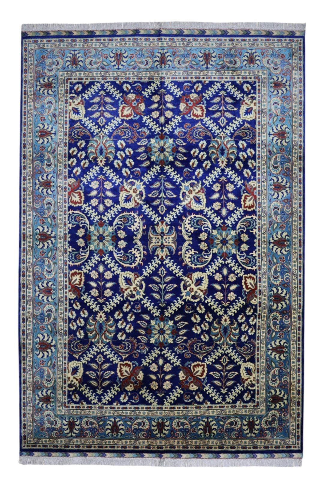 Hand-Knotted Afghani naqsha gashta Wool Rug – 6’8″ x 9’8″