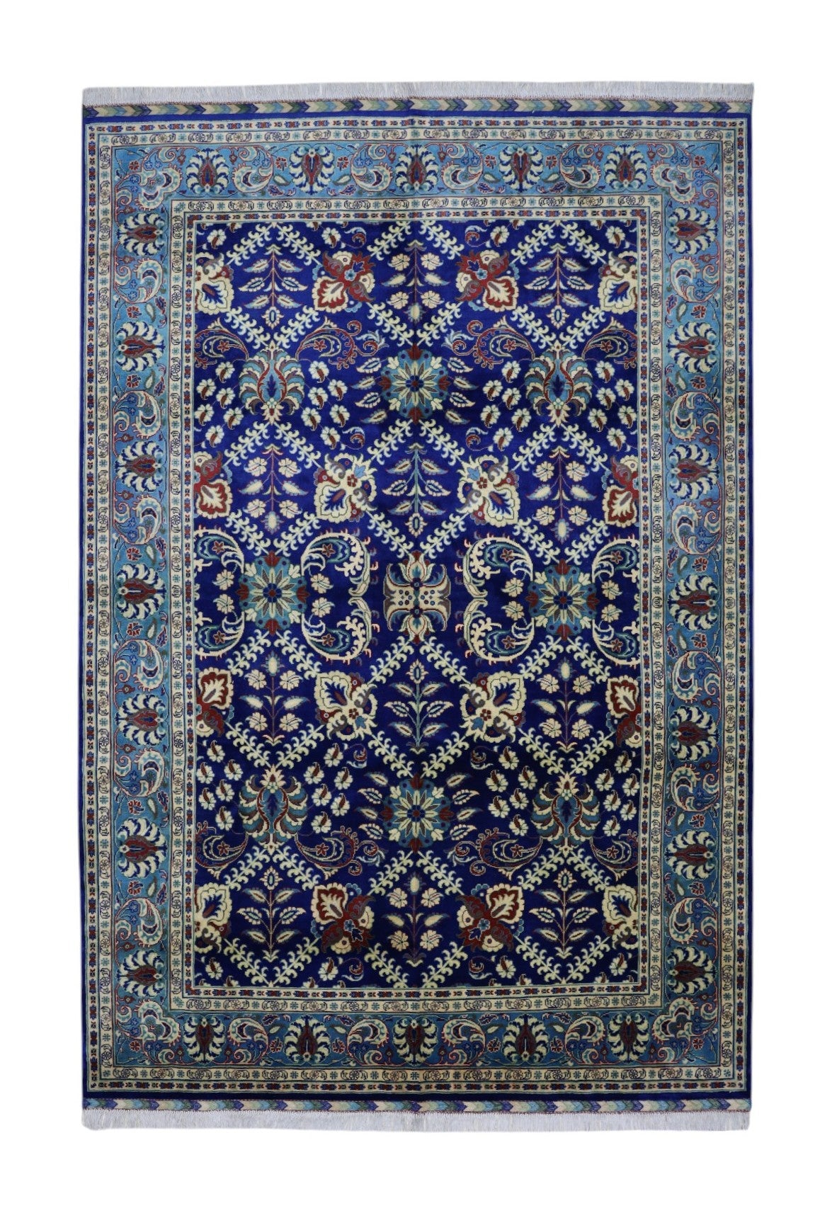 Hand-Knotted Afghani naqsha gashta Wool Rug – 6’8″ x 9’8″