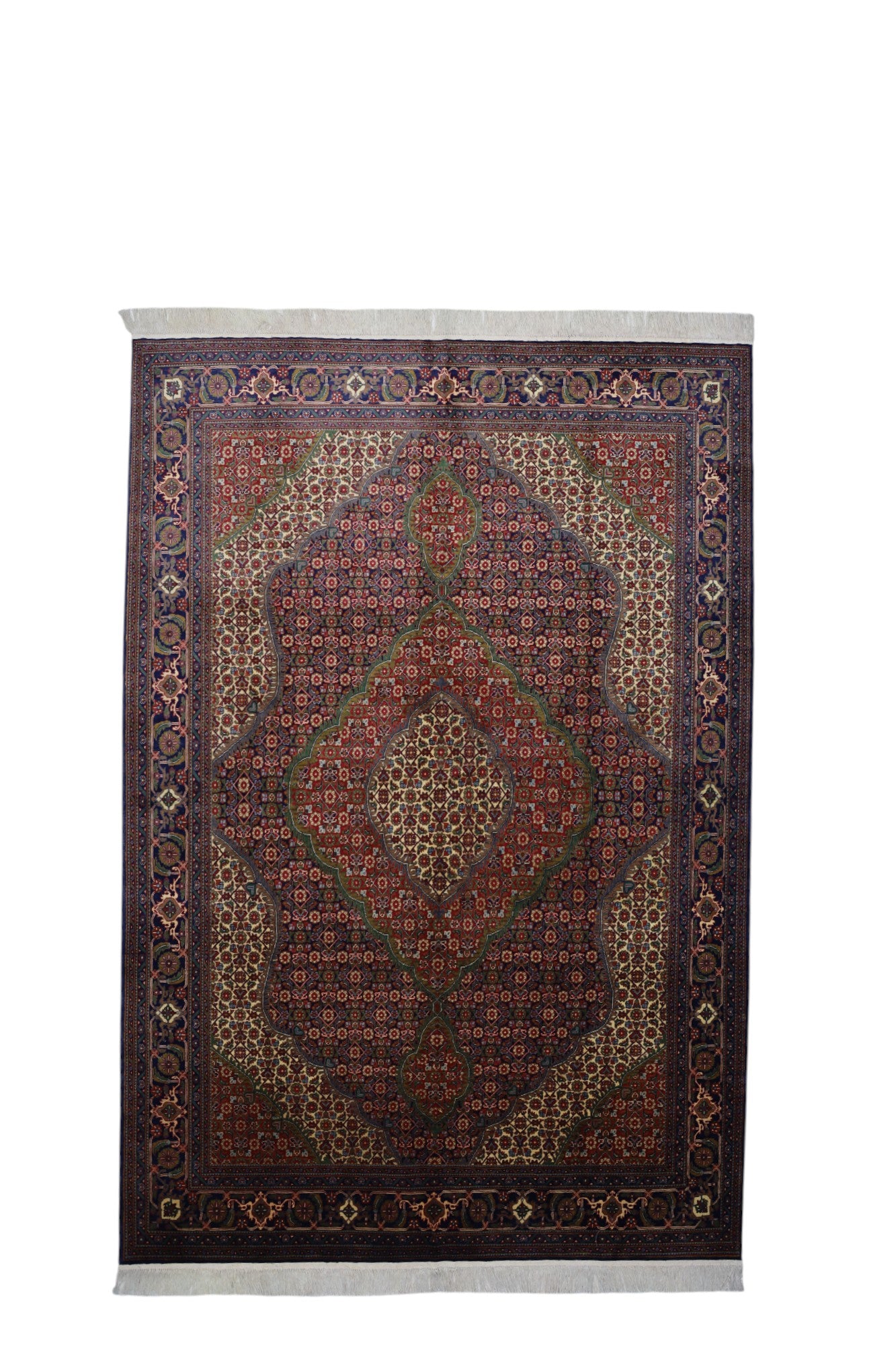 Hand-Knotted Afghani Rezmahi Wool Rug – 6’6″ x 9’7″