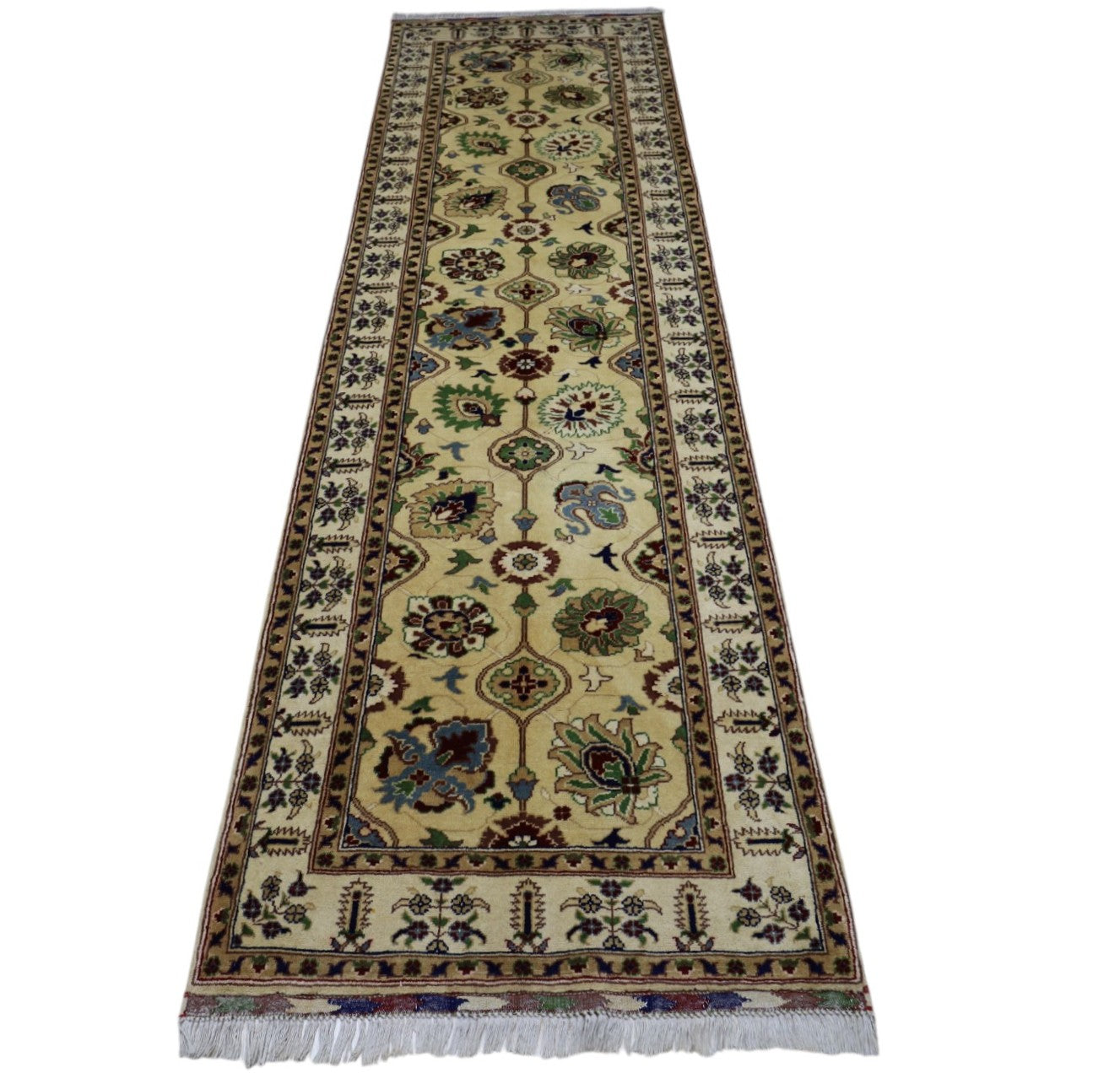 Hand-Knotted Afghani Kashi Wool Rug – 2’11″ x 9’10″