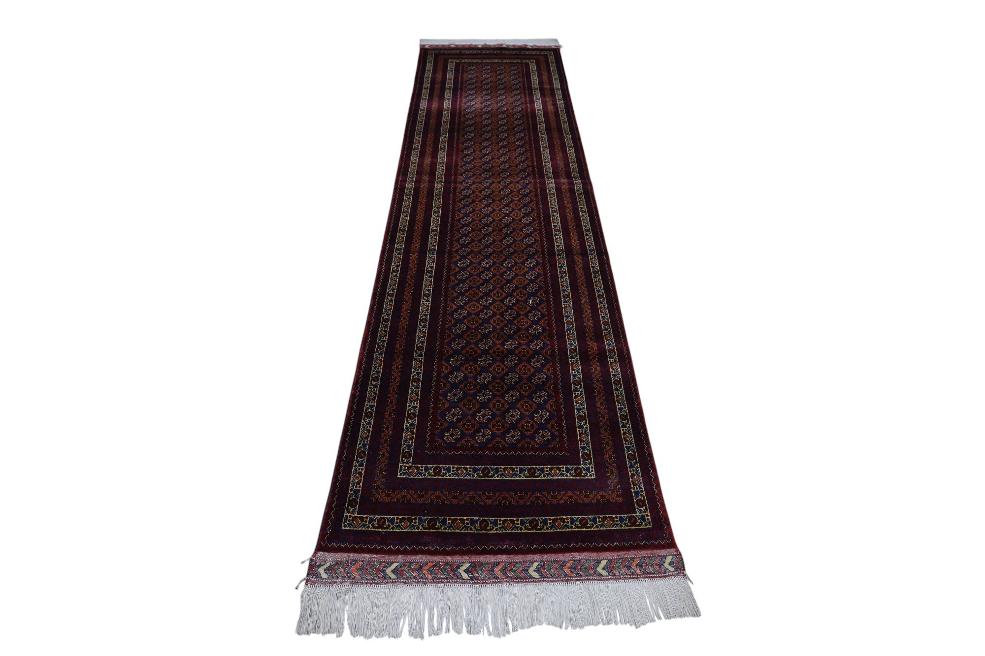 Hand-Knotted Afghani Khwaja Rushna Wool Rug – 2’10″ x 9’3″