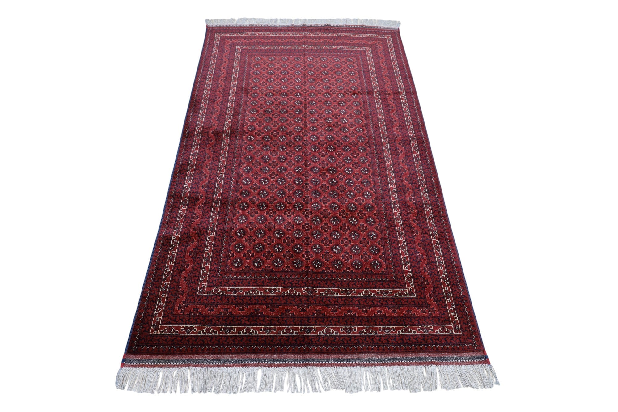 Hand-Knotted Afghani Khawja Rushna Wool Rug – 4’1″ x 6’6″