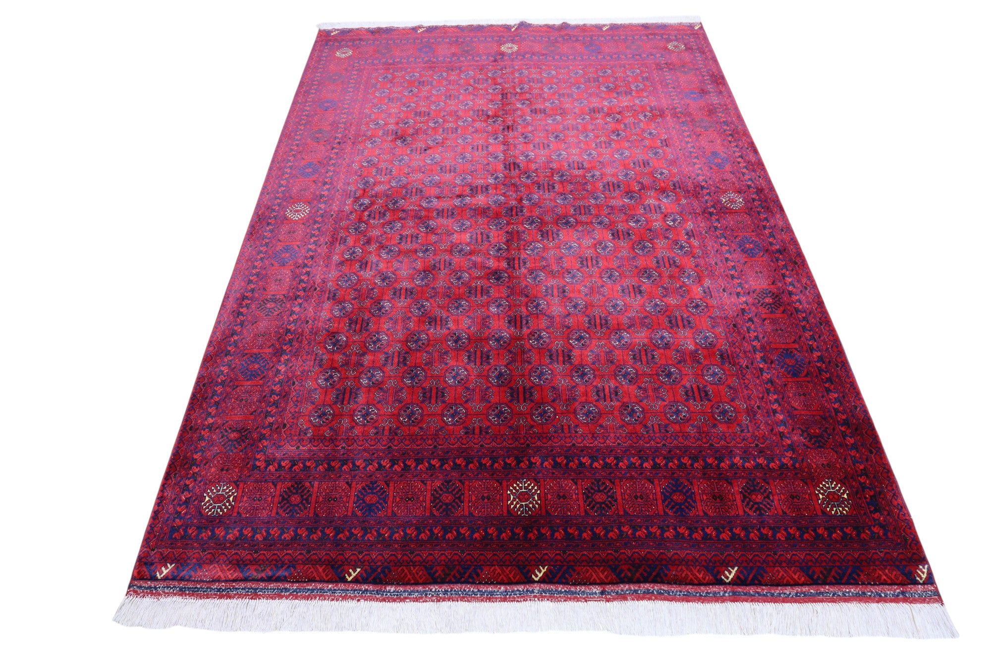 Hand-Knotted Afghani Shirin Tagab Wool Rug – 5’9″ x 7’2″