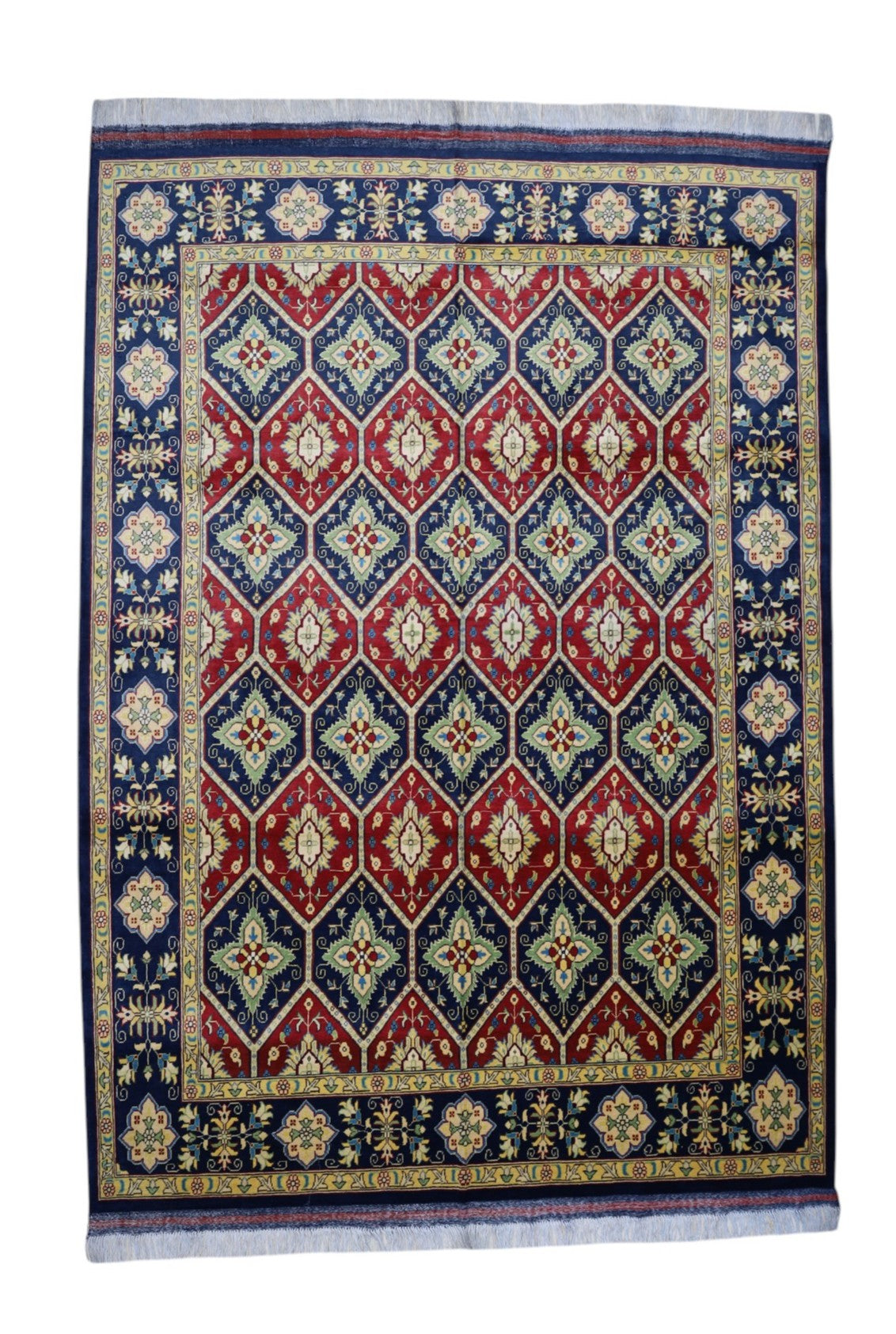 Hand-Knotted Afghani Kashi Wool Rug – 6’8″ x 9’4″