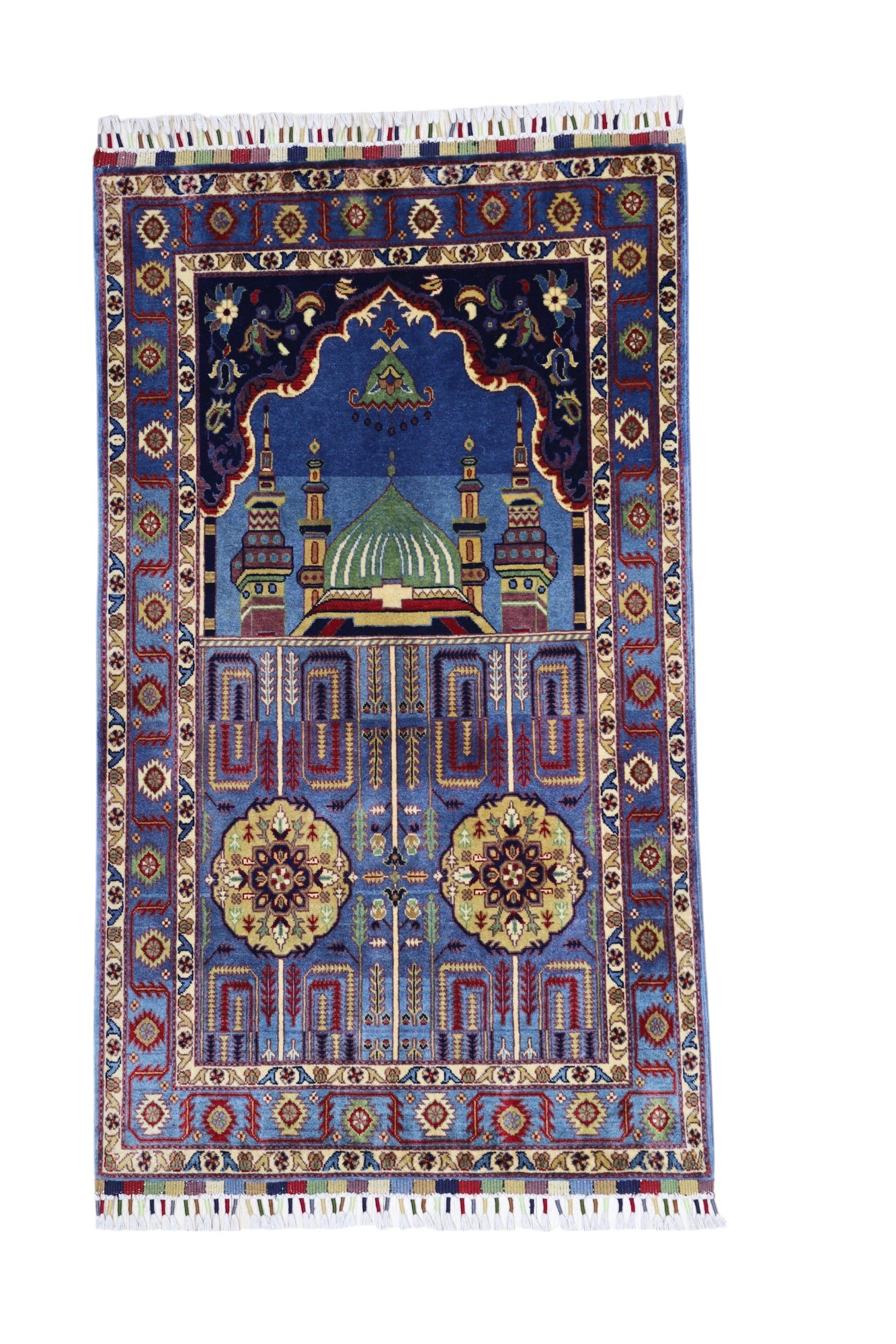Hand-Knotted Afghani Wool Prayer Rug – 2’7″ x 4’4″