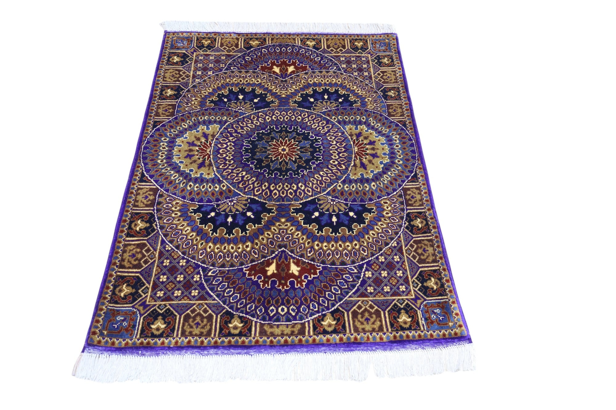 Hand-Knotted Afghani Parak Wool Rug – 2’9″ x 3’11″