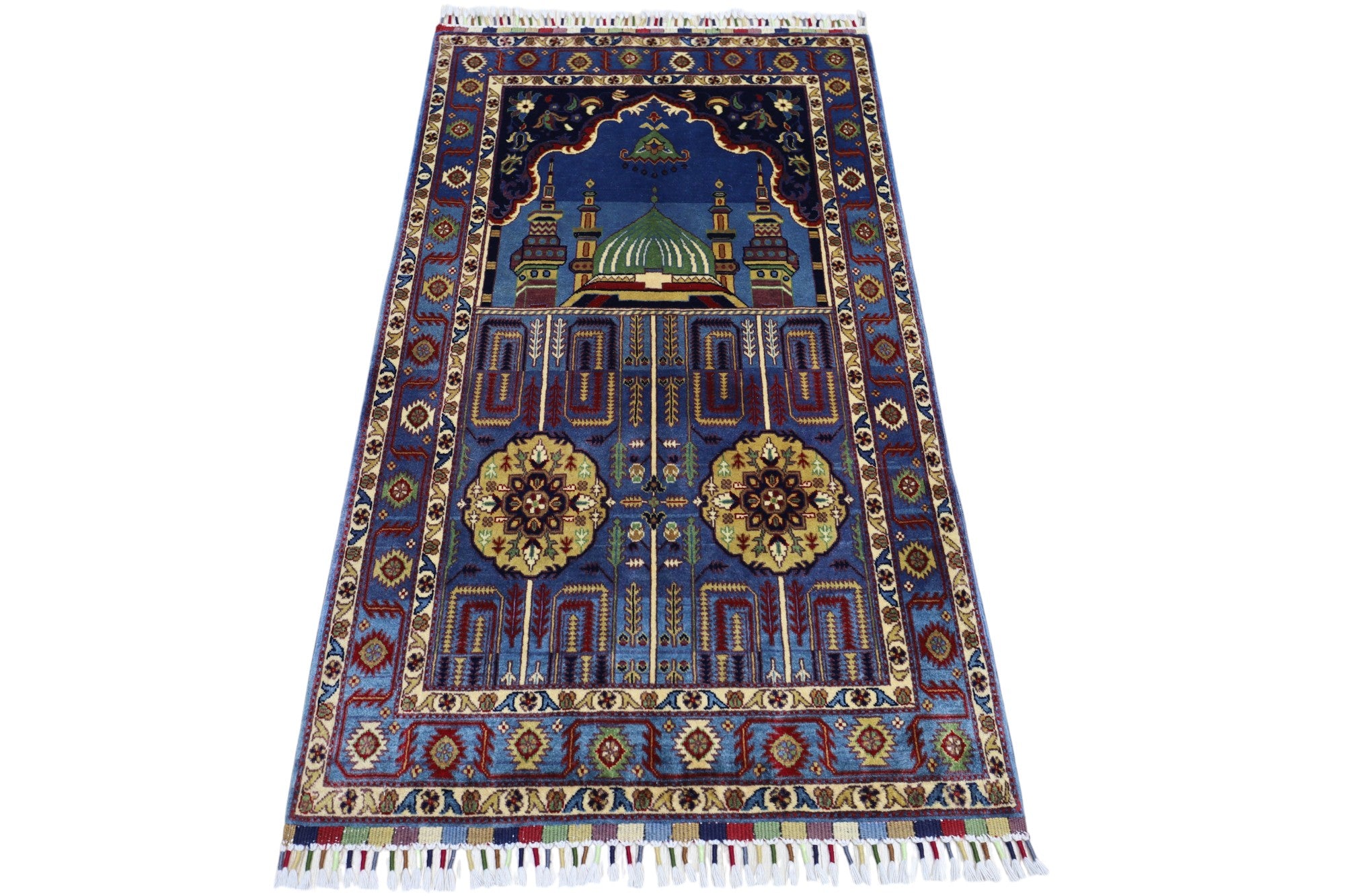 Hand-Knotted Afghani Wool Prayer Rug – 2’7″ x 4’4″