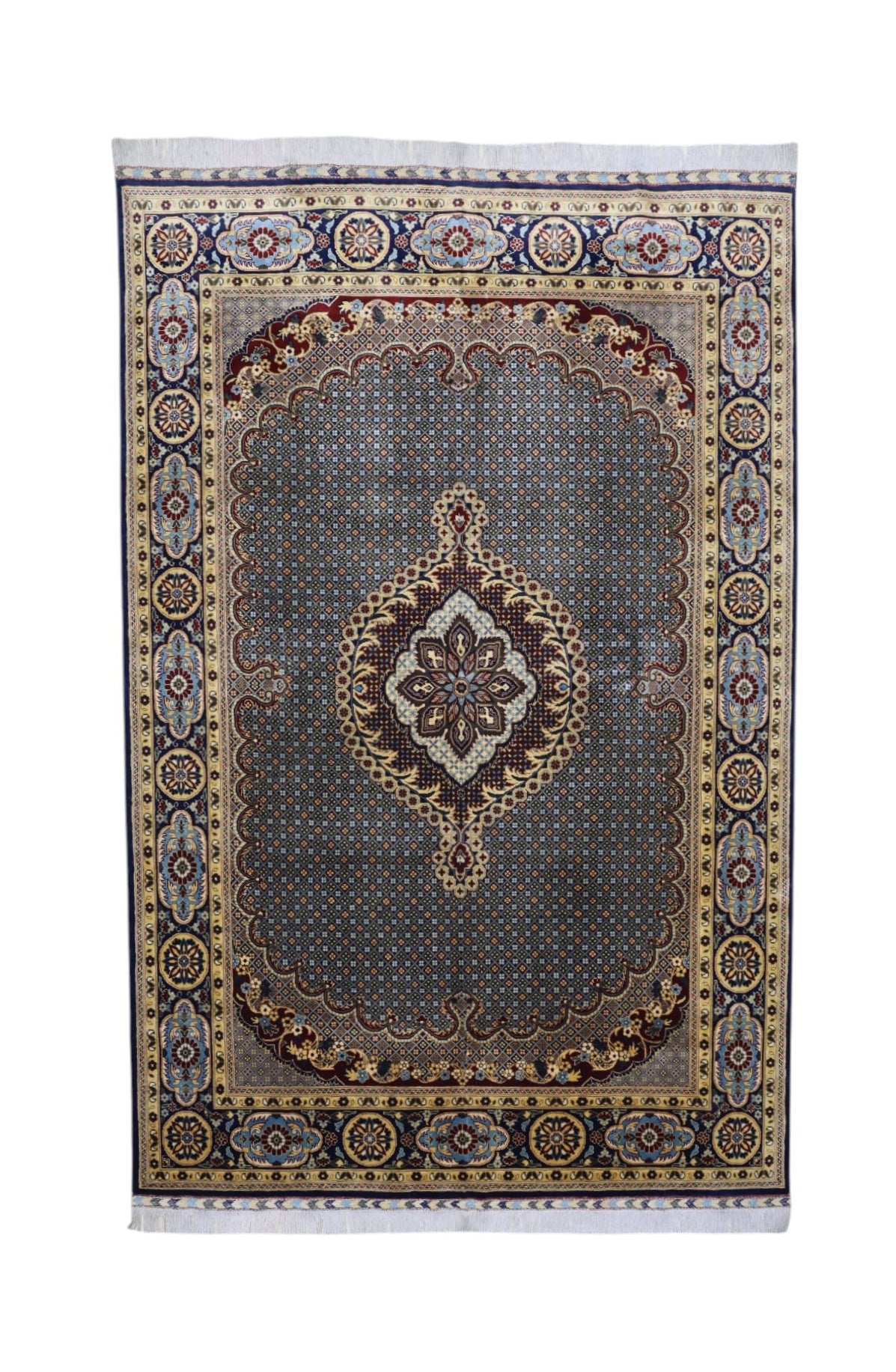 Hand-Knotted Afghani Rezmahi Wool Rug – 6’6″ x 9’10″