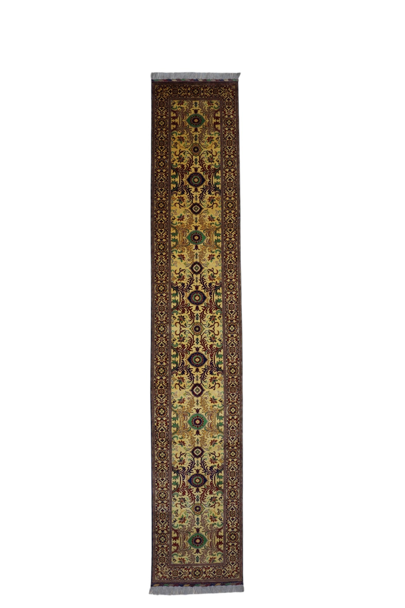 Hand-Knotted Afghani Cheshm Wool Rug – 2’11″ x 16’3″