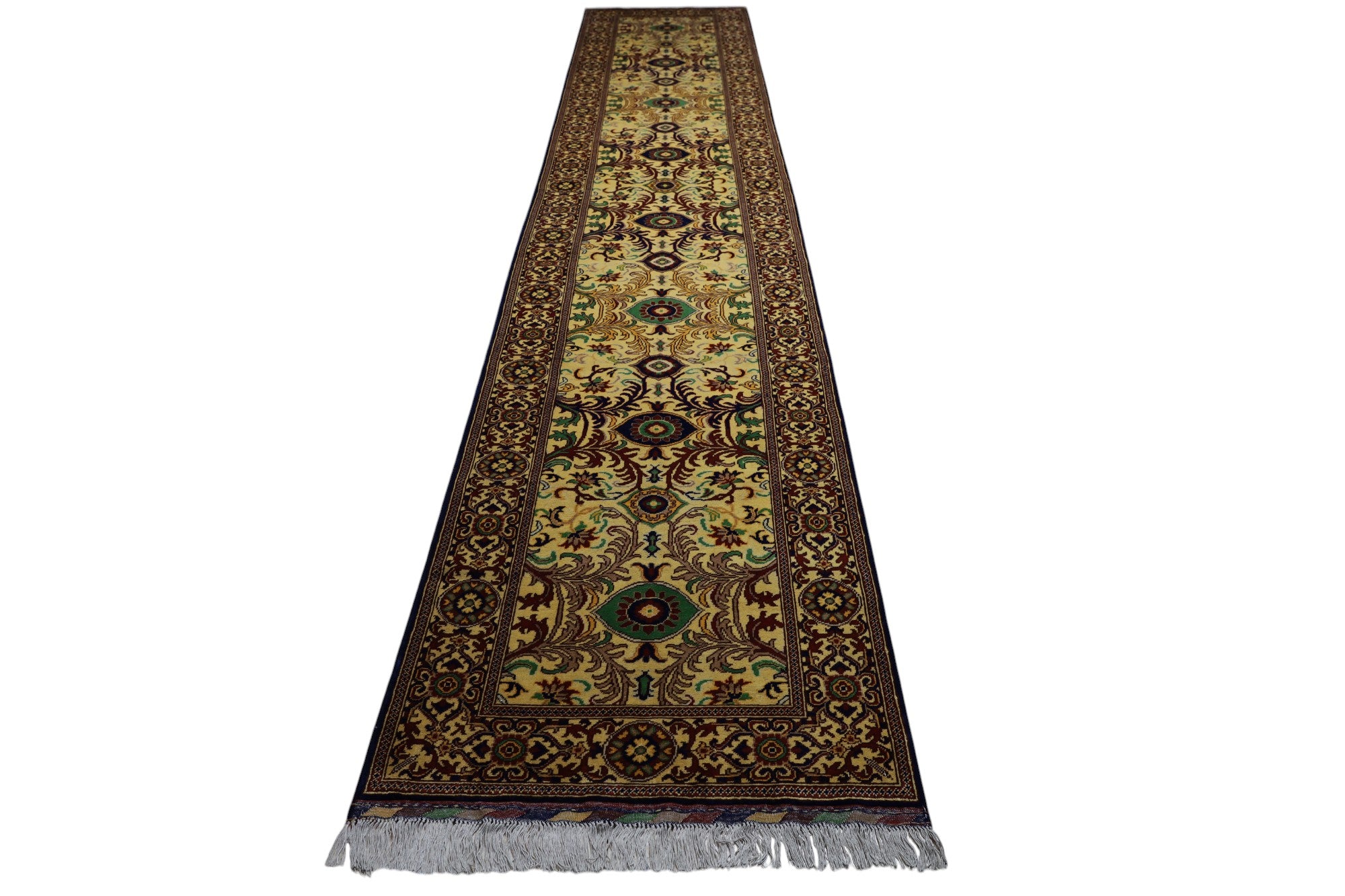 Hand-Knotted Afghani Cheshm Wool Rug – 2’11″ x 16’3″