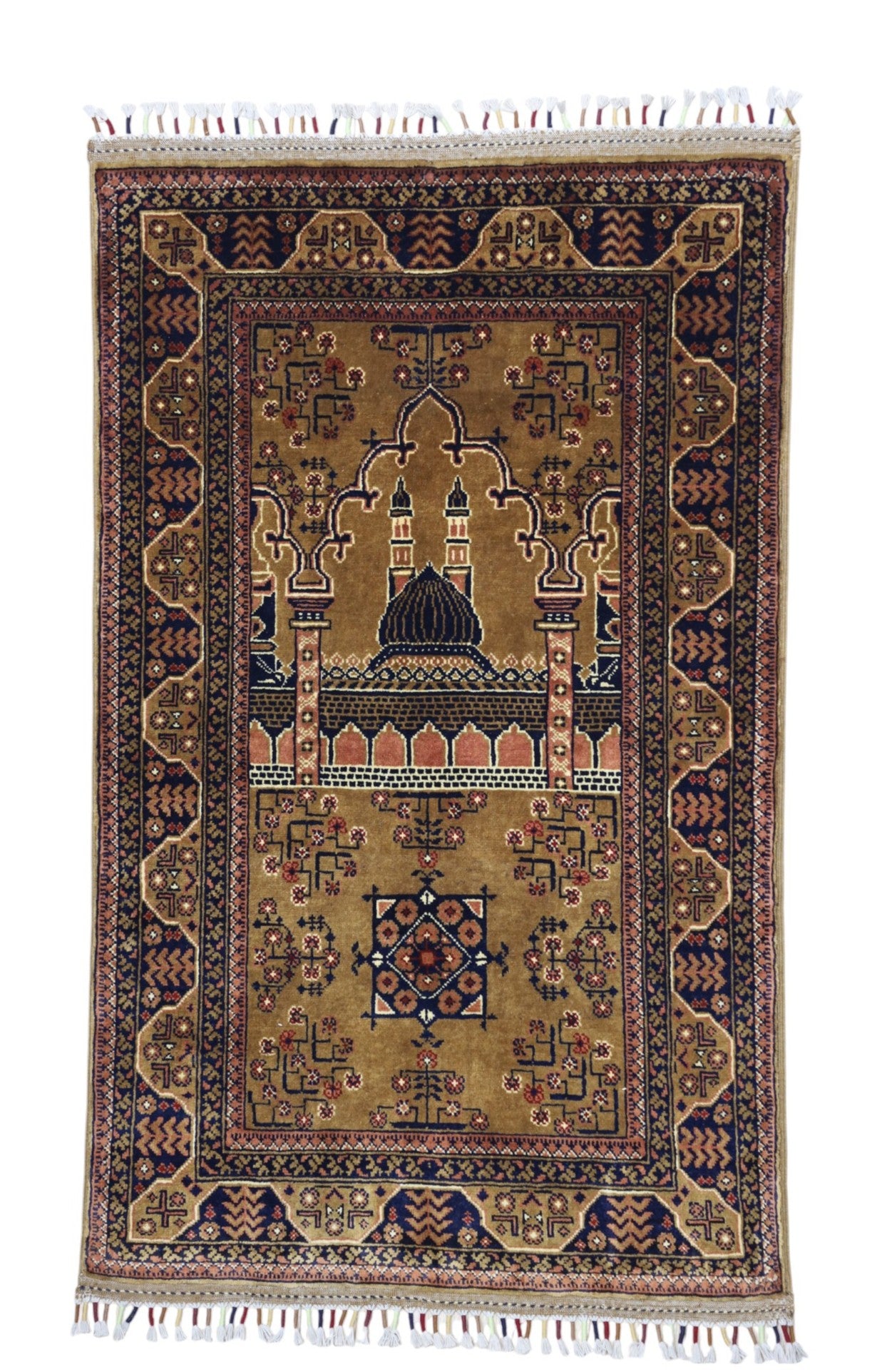 Hand-Knotted Afghani Wool Prayer Rug – 2’8″ x 4’4″