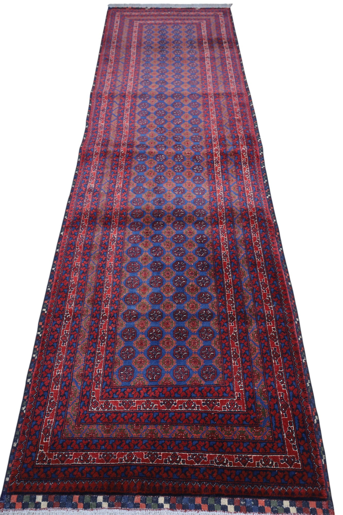 Hand-Knotted Afghani Khwaja Rushna Wool Rug – 2’11″ x 9’9″