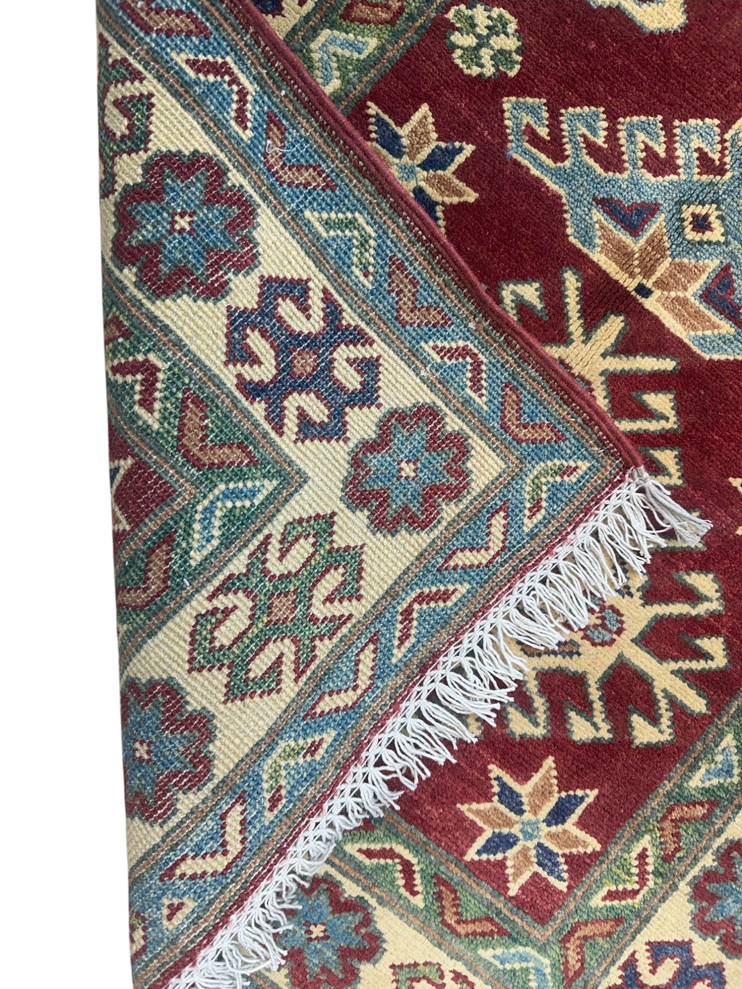 Hand-Knotted Afghani Kazak Wool Rug – 2’8″ x 9’7″