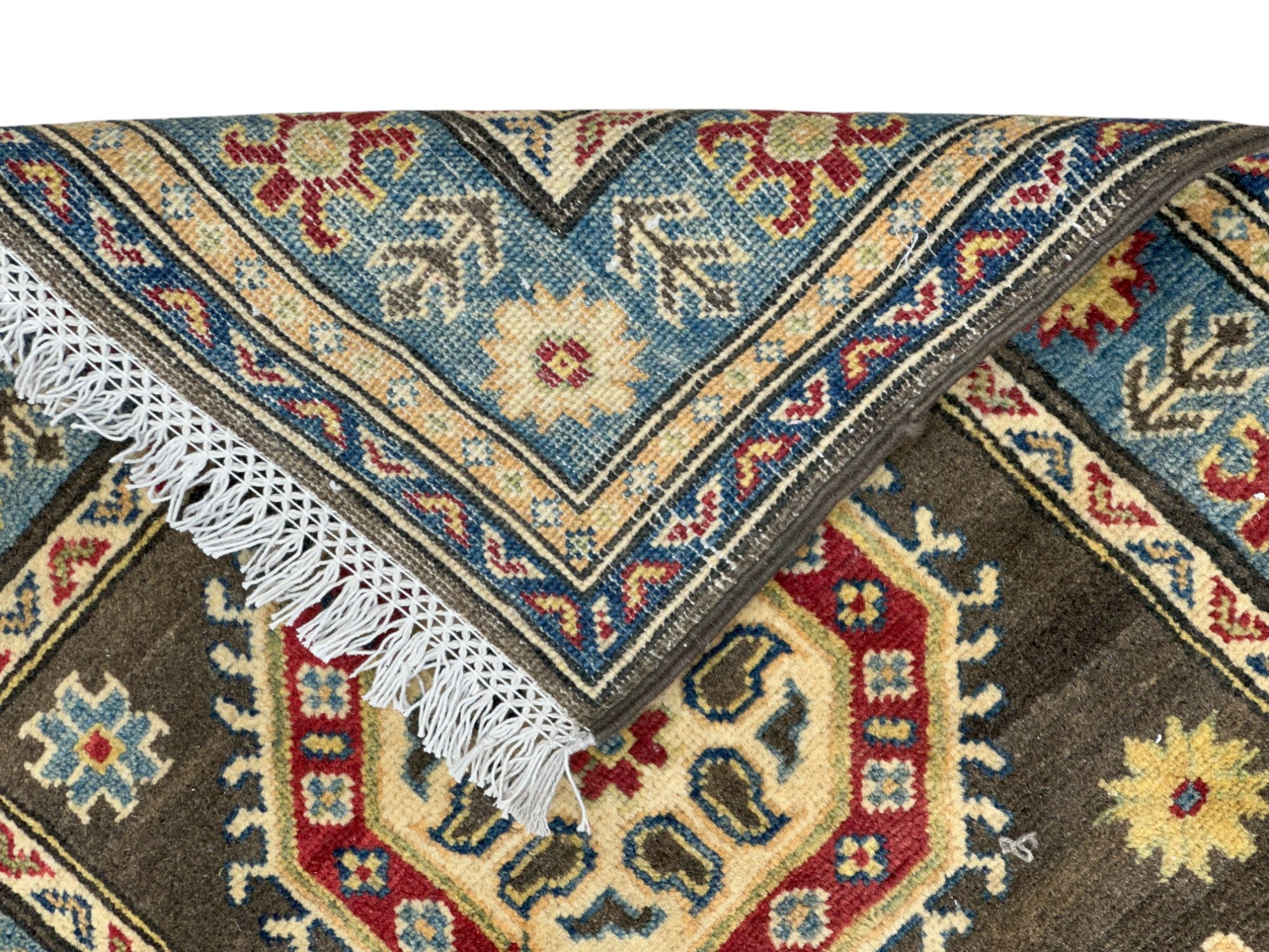 Hand-Knotted Afghani Kazak Wool Rug – 2’7″ x 9’5″