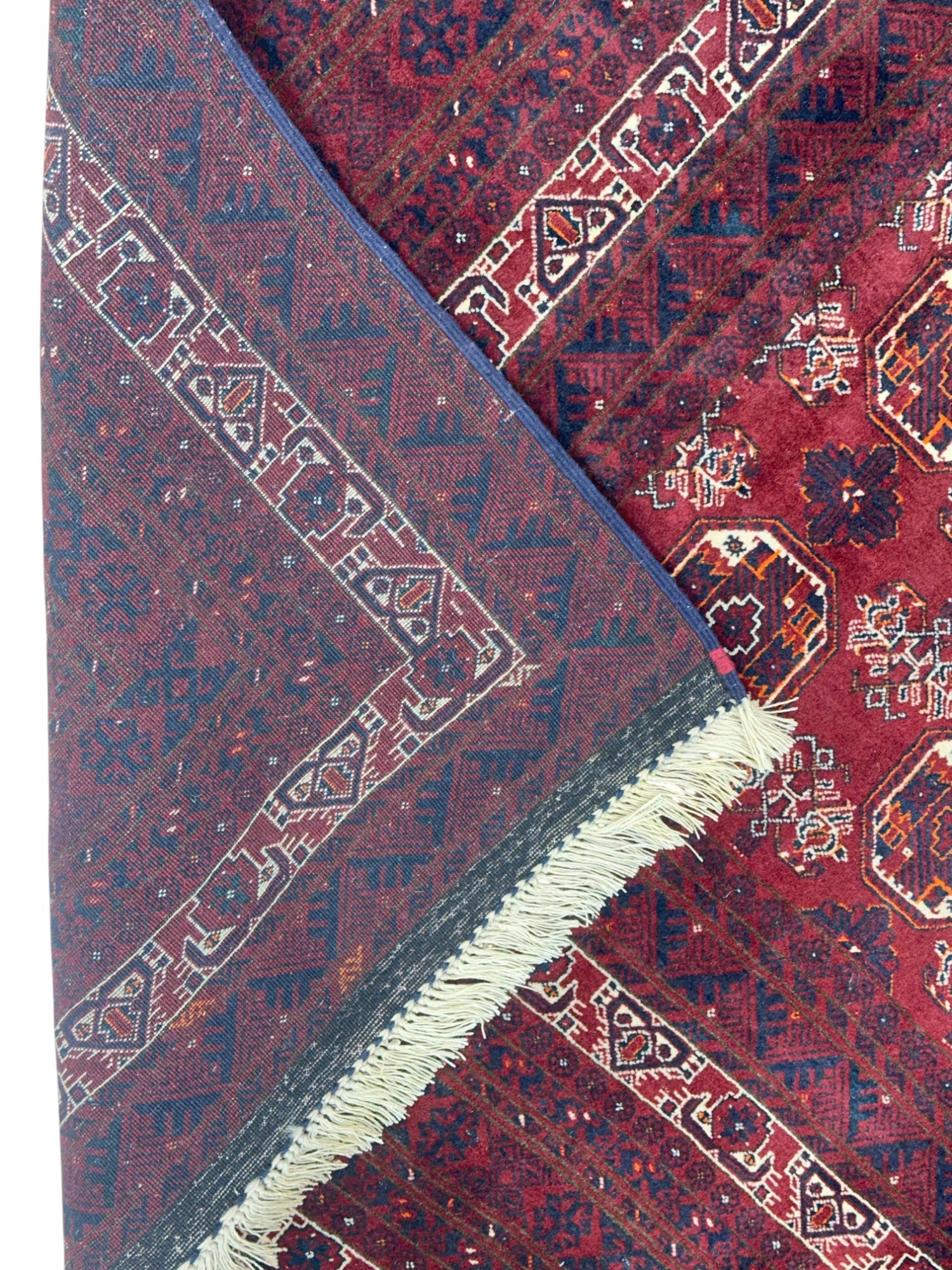 Hand-Knotted Afghani Waziri Wool Rug – 6’6″ x 9’5″