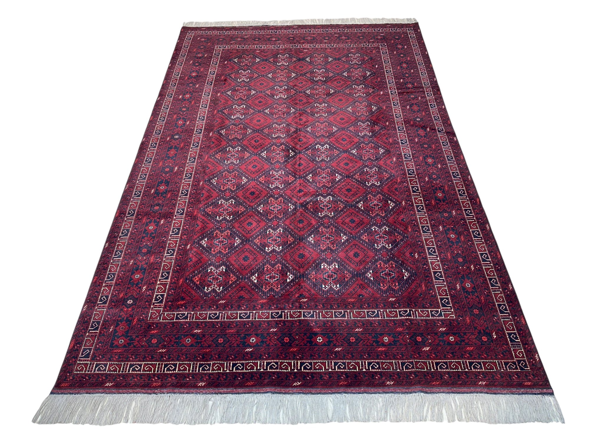 Hand-Knotted Afghani Baba Sediqy Wool Rug – 6’6″ x 9’7″
