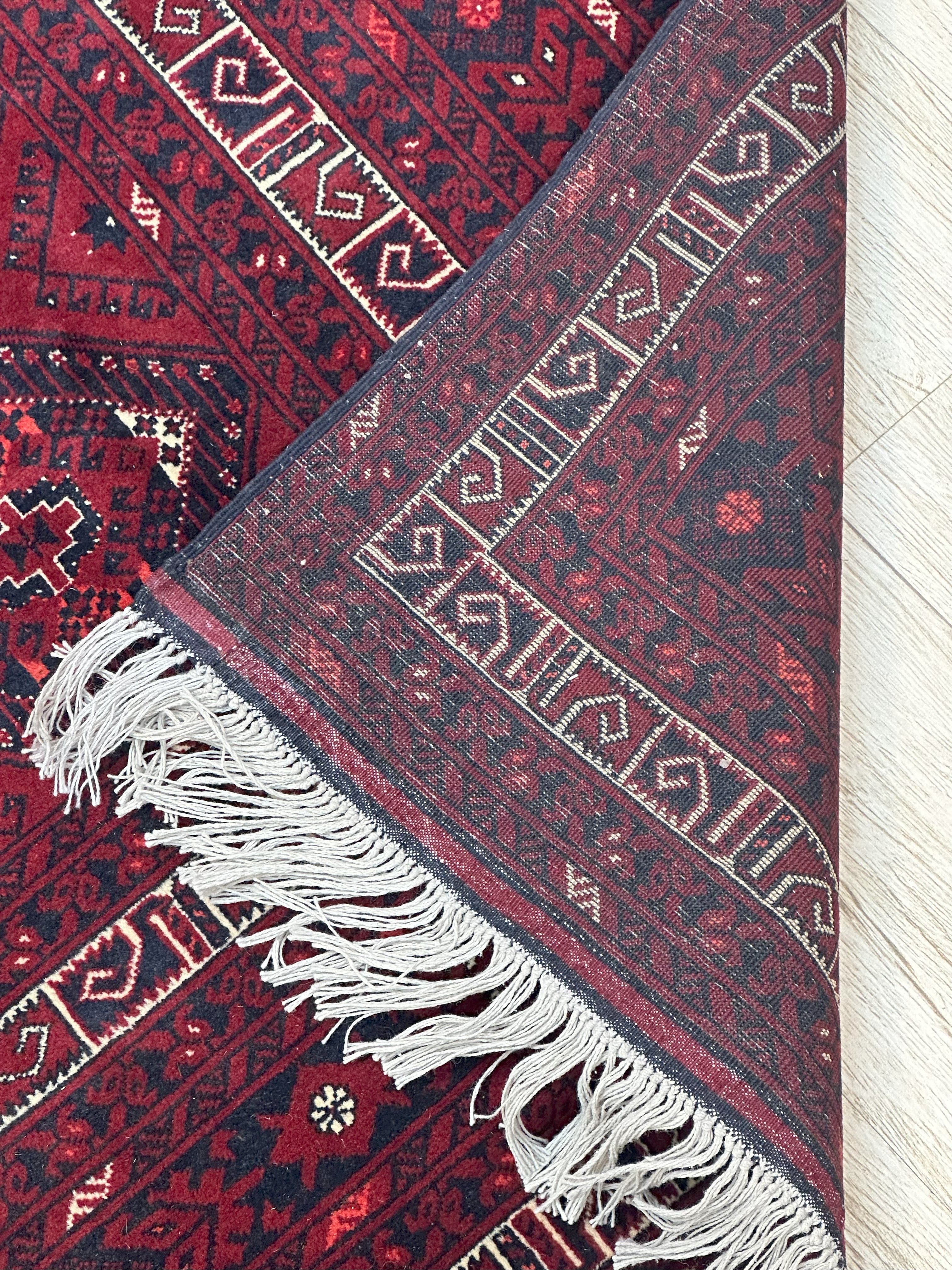 Hand-Knotted Afghani Baba Sediqy Wool Rug – 6’6″ x 9’7″