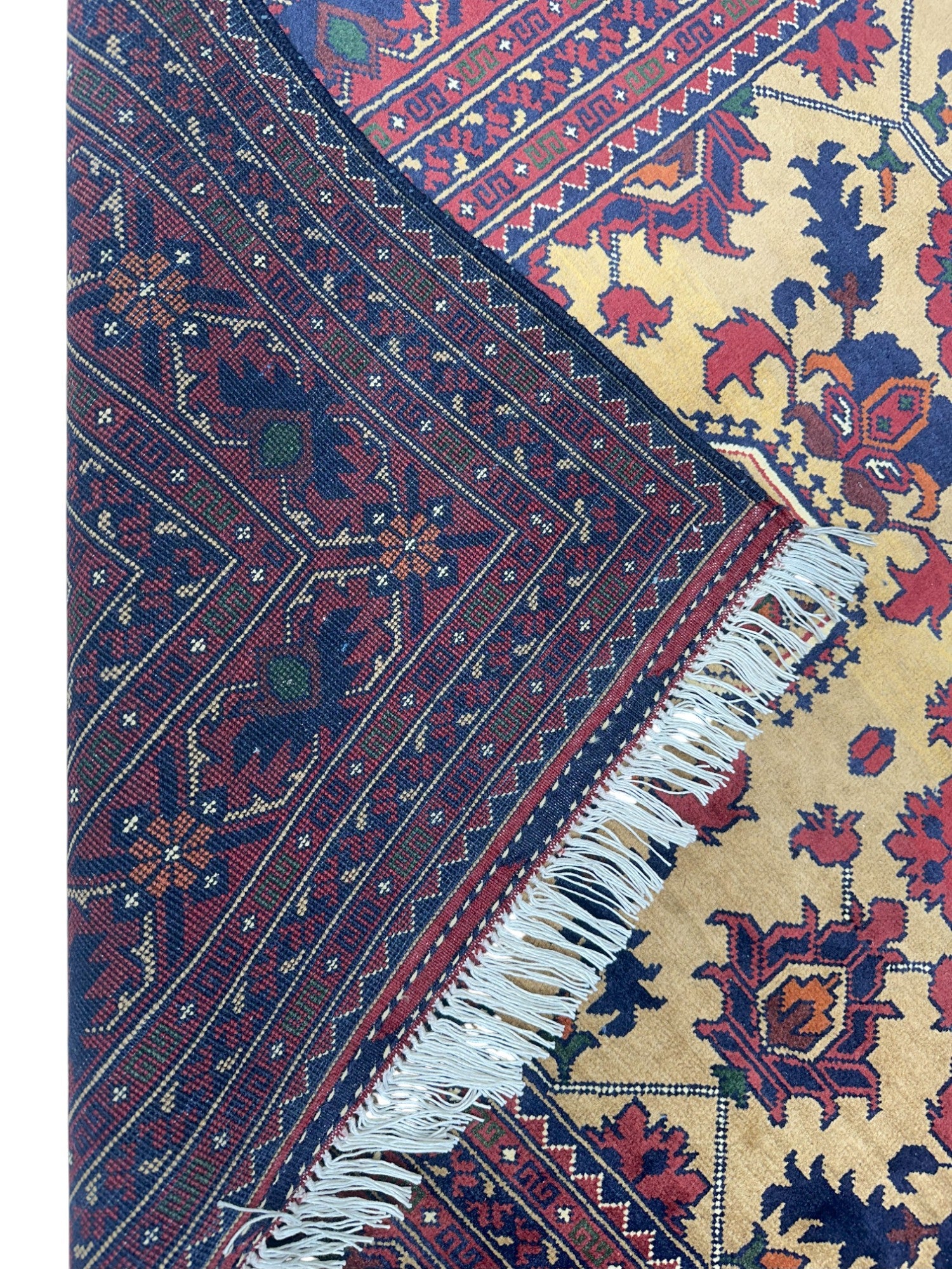 Hand-Knotted Afghani Sareqi Wool Rug – 6’10″ x 9’8″