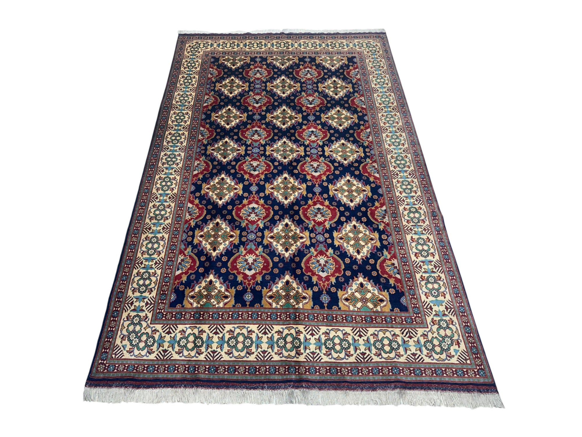 Hand-Knotted Afghani Barg Wool Rug – 6’6″ x 10’2″