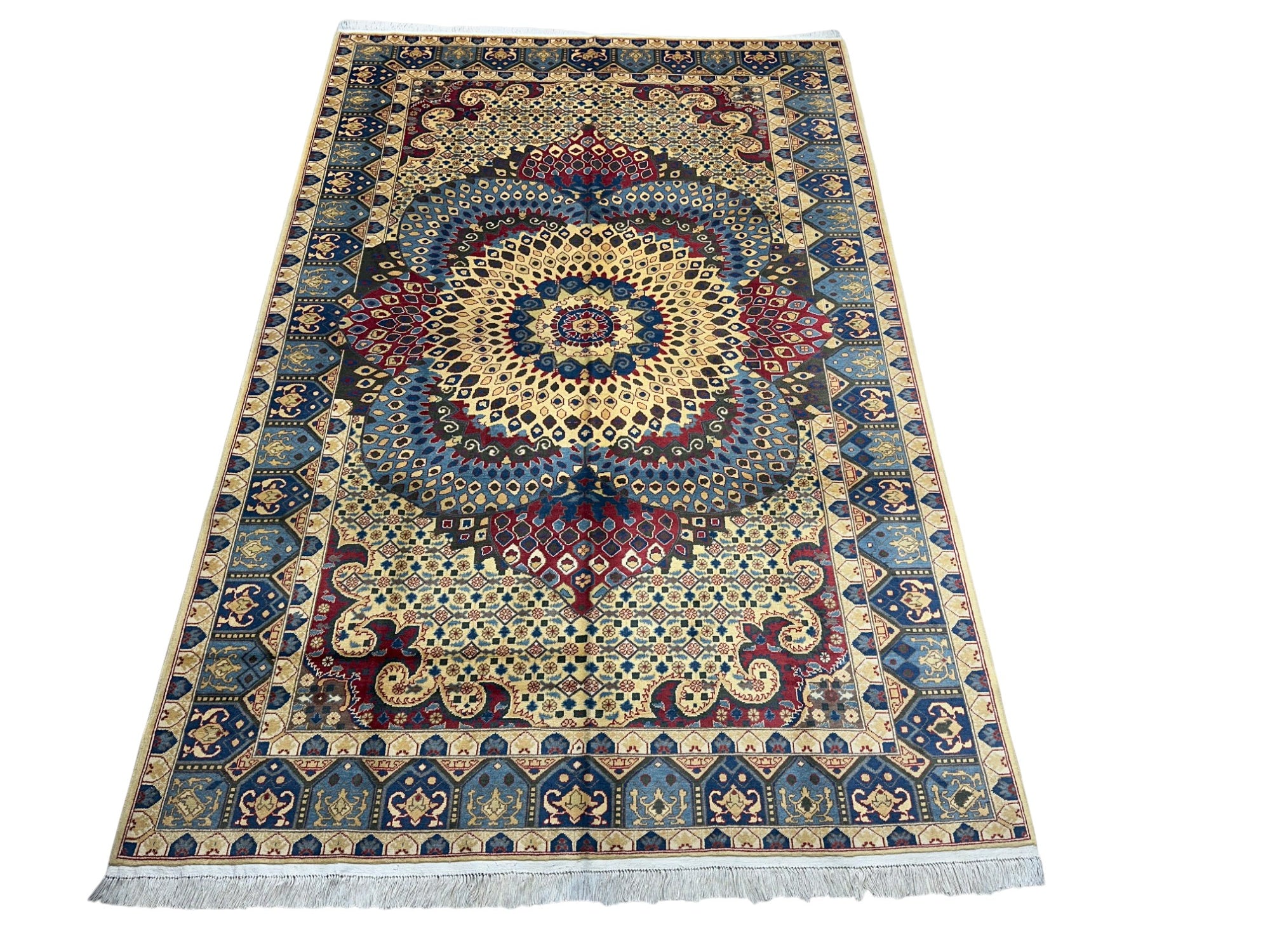 Hand-Knotted Afghani Parak Wool Rug – 6’8″ x 9’11″