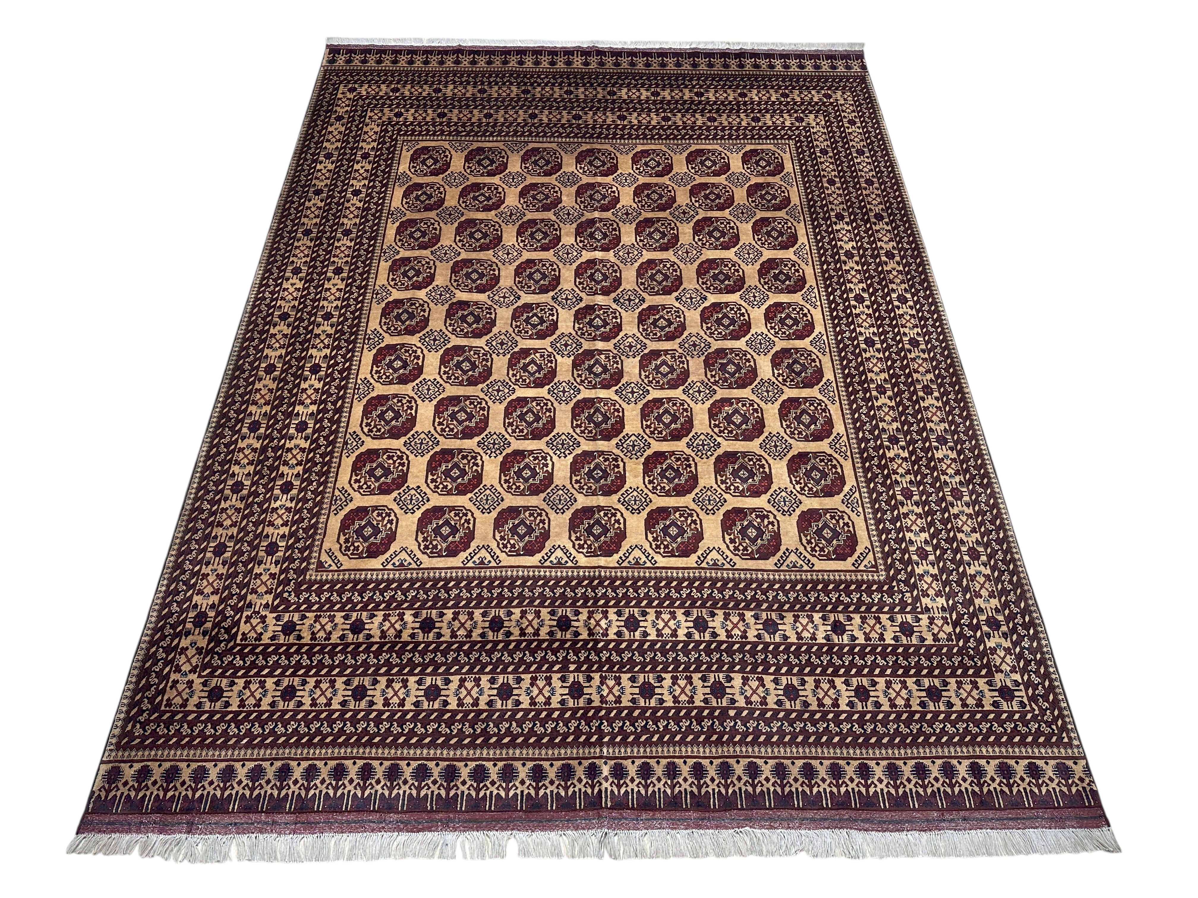 Hand-Knotted Afghani Filpa Wool Rug – 8’6″ x 11’3″