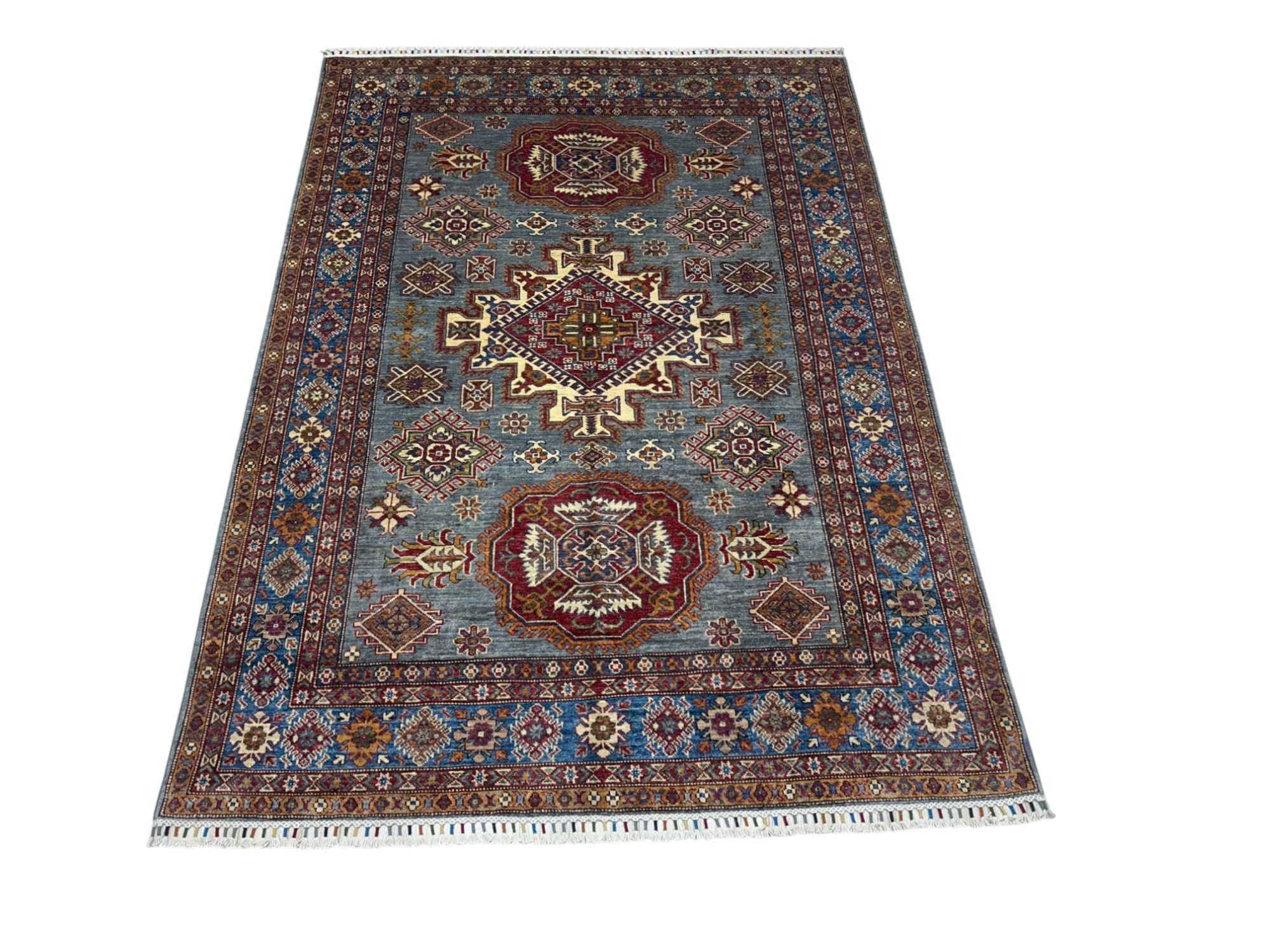 Hand-Knotted Afghani Tree of Life Wool Rug – 5’9″ x 8’7″