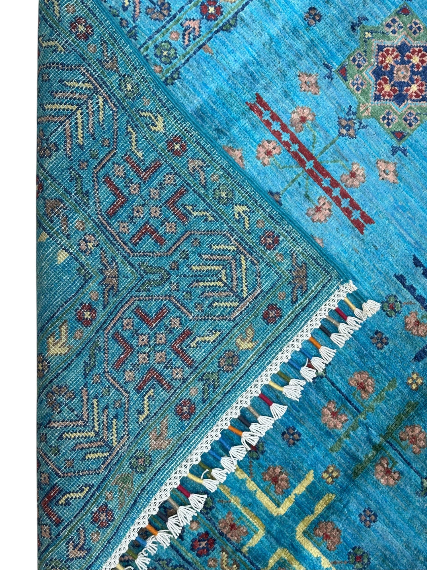 Hand-Knotted Afghani Bukharai Wool Rug – 4’11″ x 6’6″