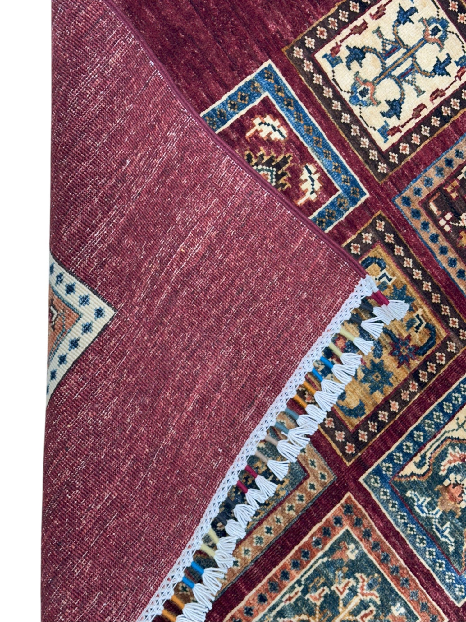 Hand-Knotted Afghani Bakhteiary Wool Rug – 4’2″ x 5’10″