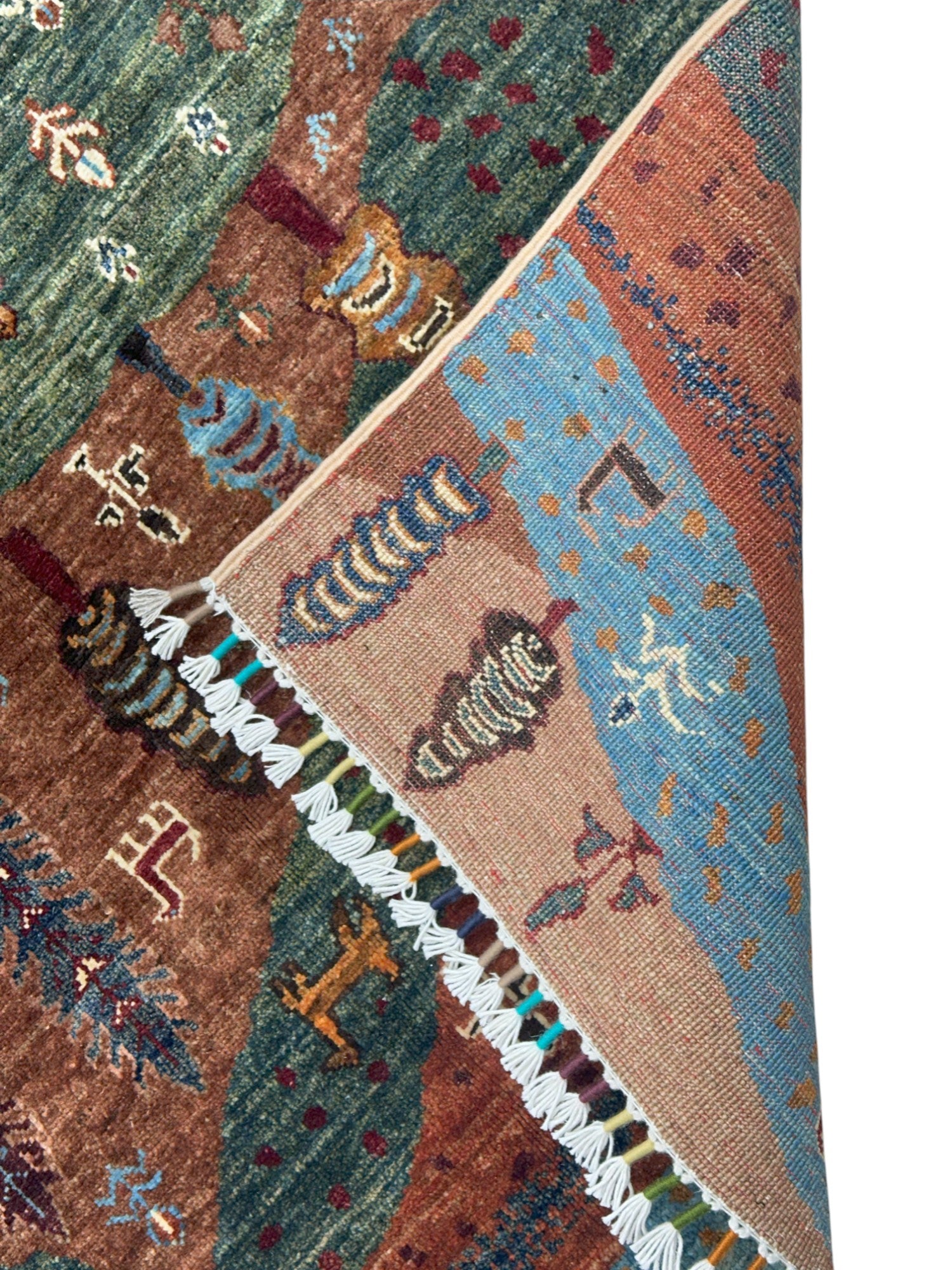 Hand-Knotted Afghani Tree of Life Wool Rug – 3’5″ x 4’9″