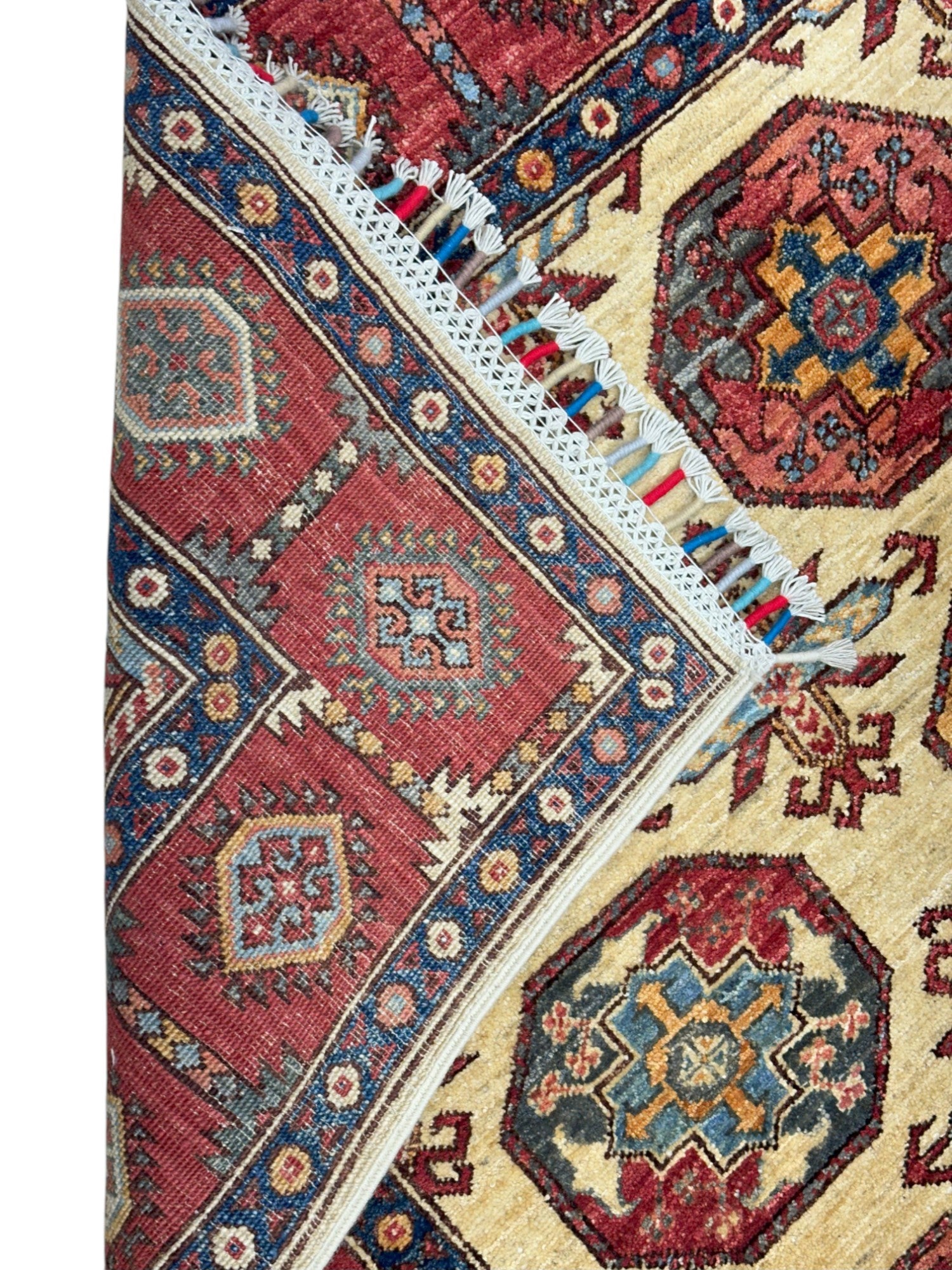 Hand-Knotted Afghani Fil Pai Wool Rug – 4’10″ x 6’9″