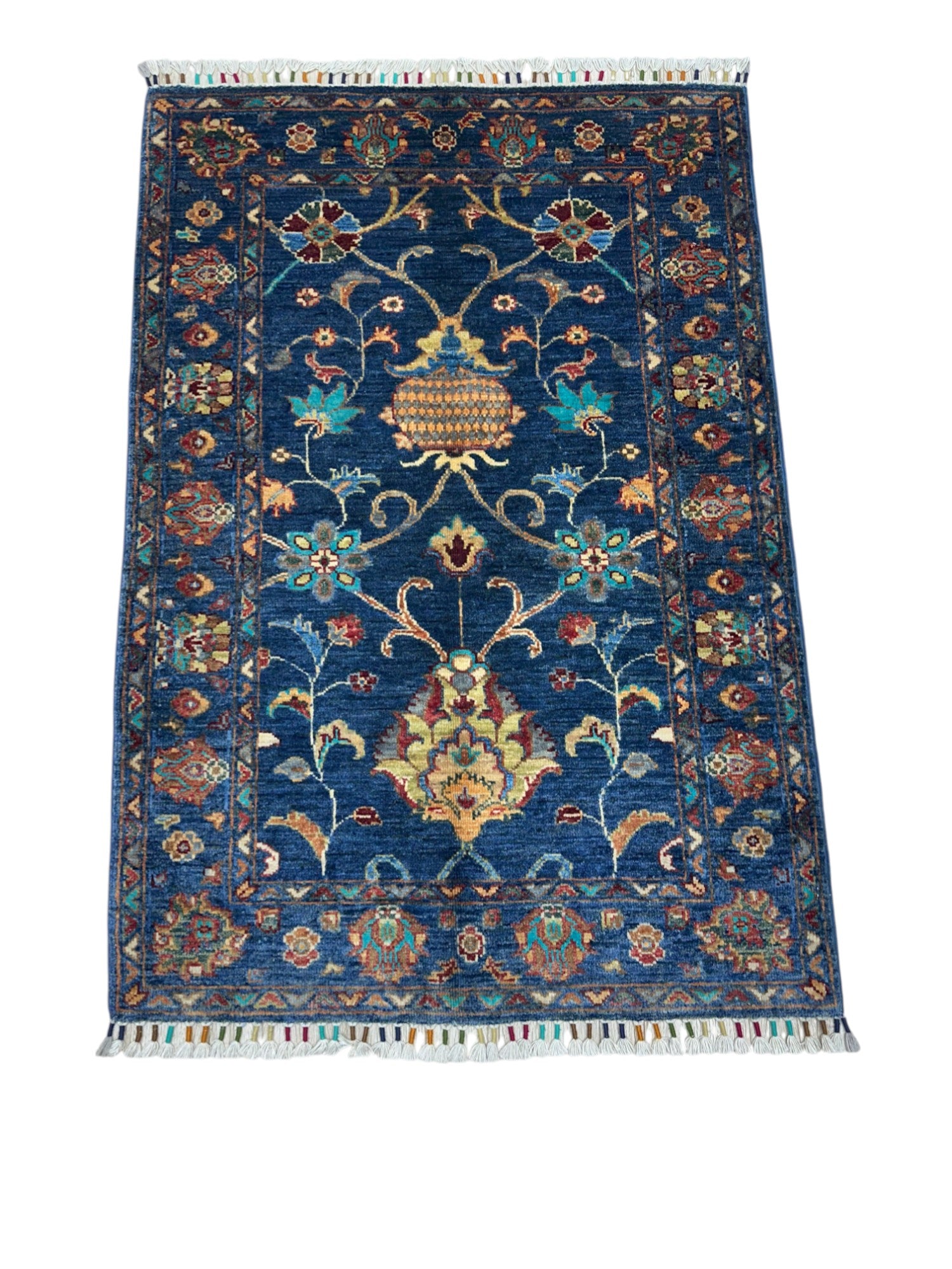 Hand-Knotted Afghani Sultani Wool Rug – 2’9″ x 4’1″