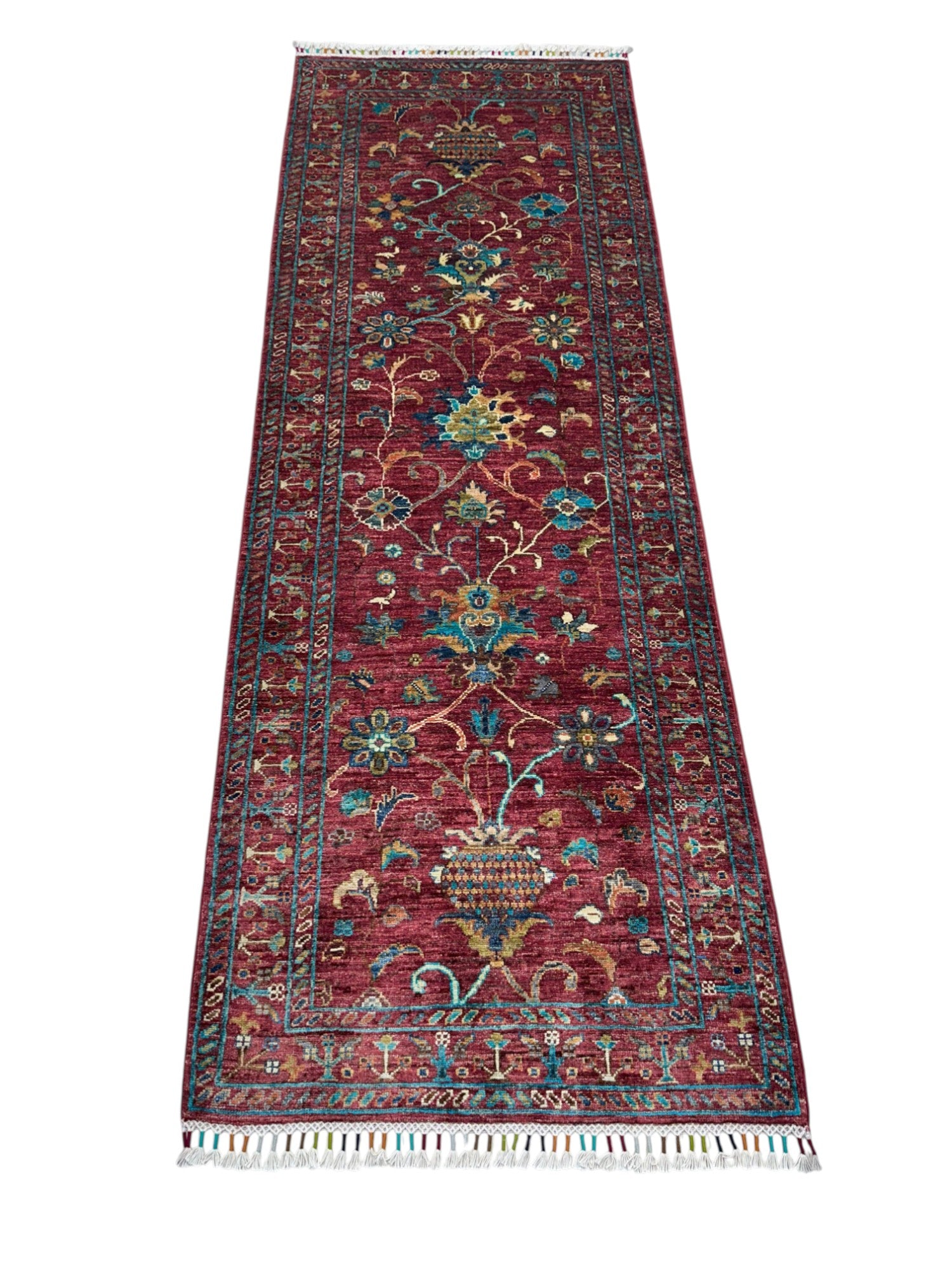 Hand-Knotted Afghani Chobi Sultani Wool Rug – 2’8″ x 7’6″