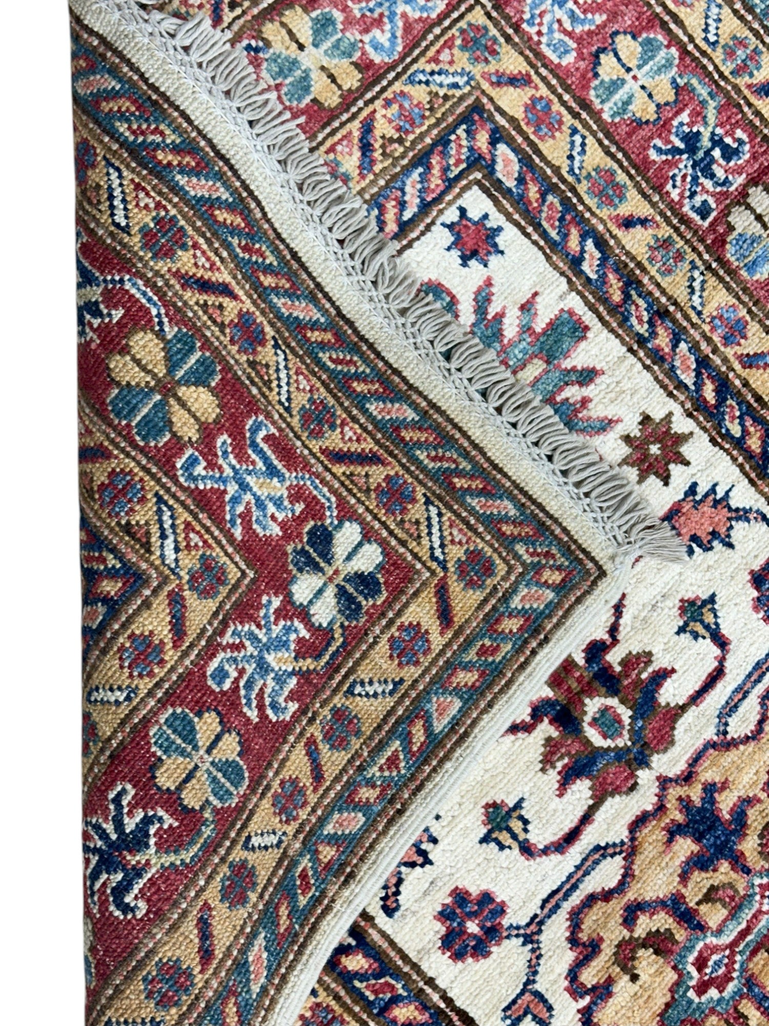 Hand-Knotted Afghani Chobi Super Kazak Wool Rug – 2’7″ x 10’2″
