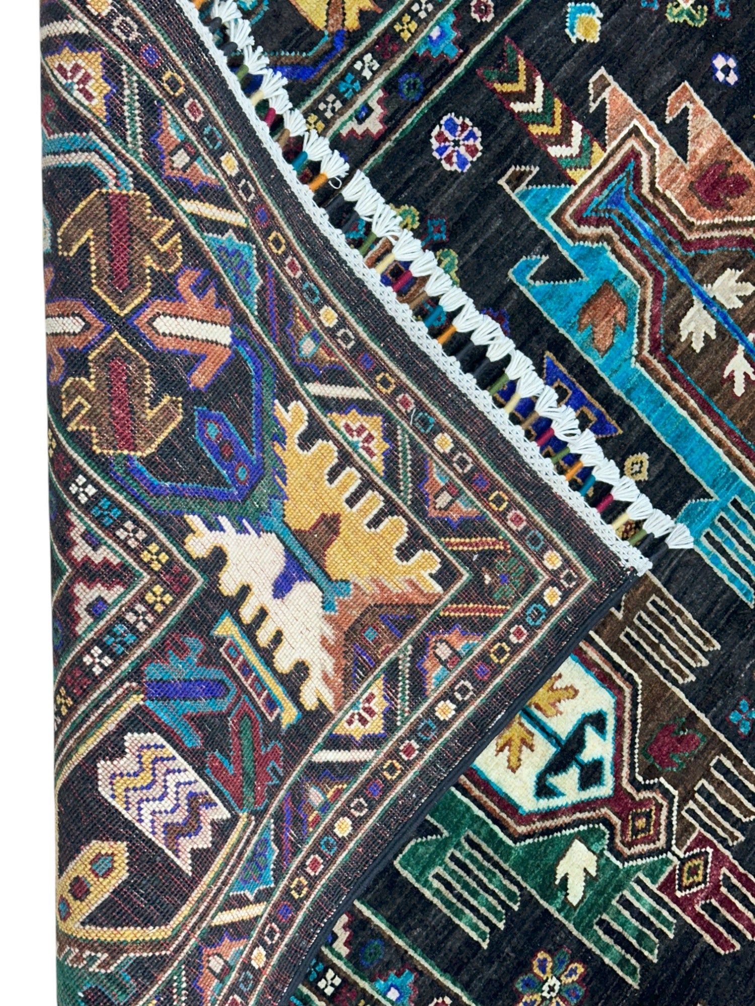 Hand-Knotted Afghani Chobi Kashani Wool Rug – 6’9″ x 10’0″