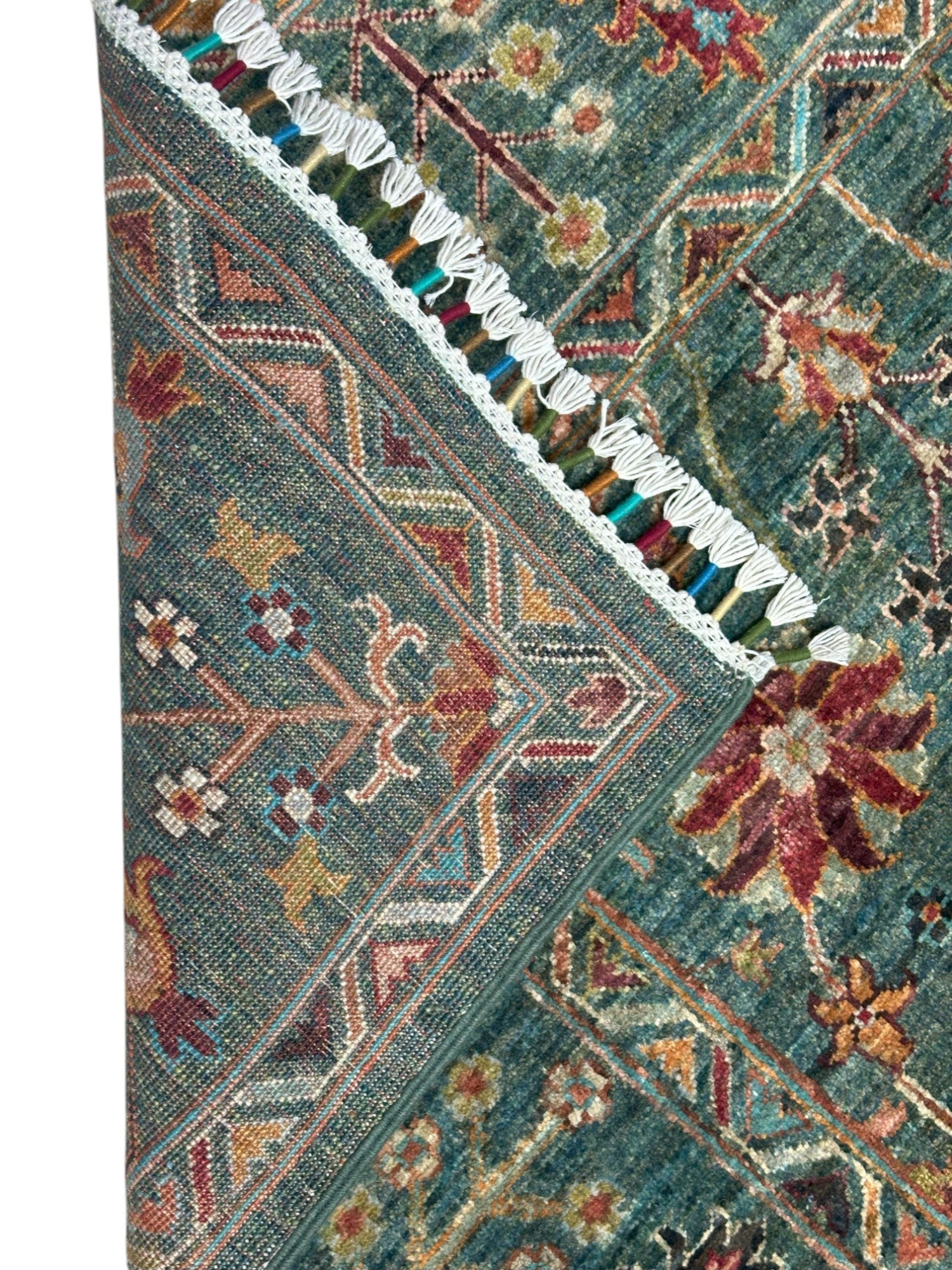 Hand-Knotted Afghani Chobi Sultani Wool Rug – 5’10″ x 8’0″
