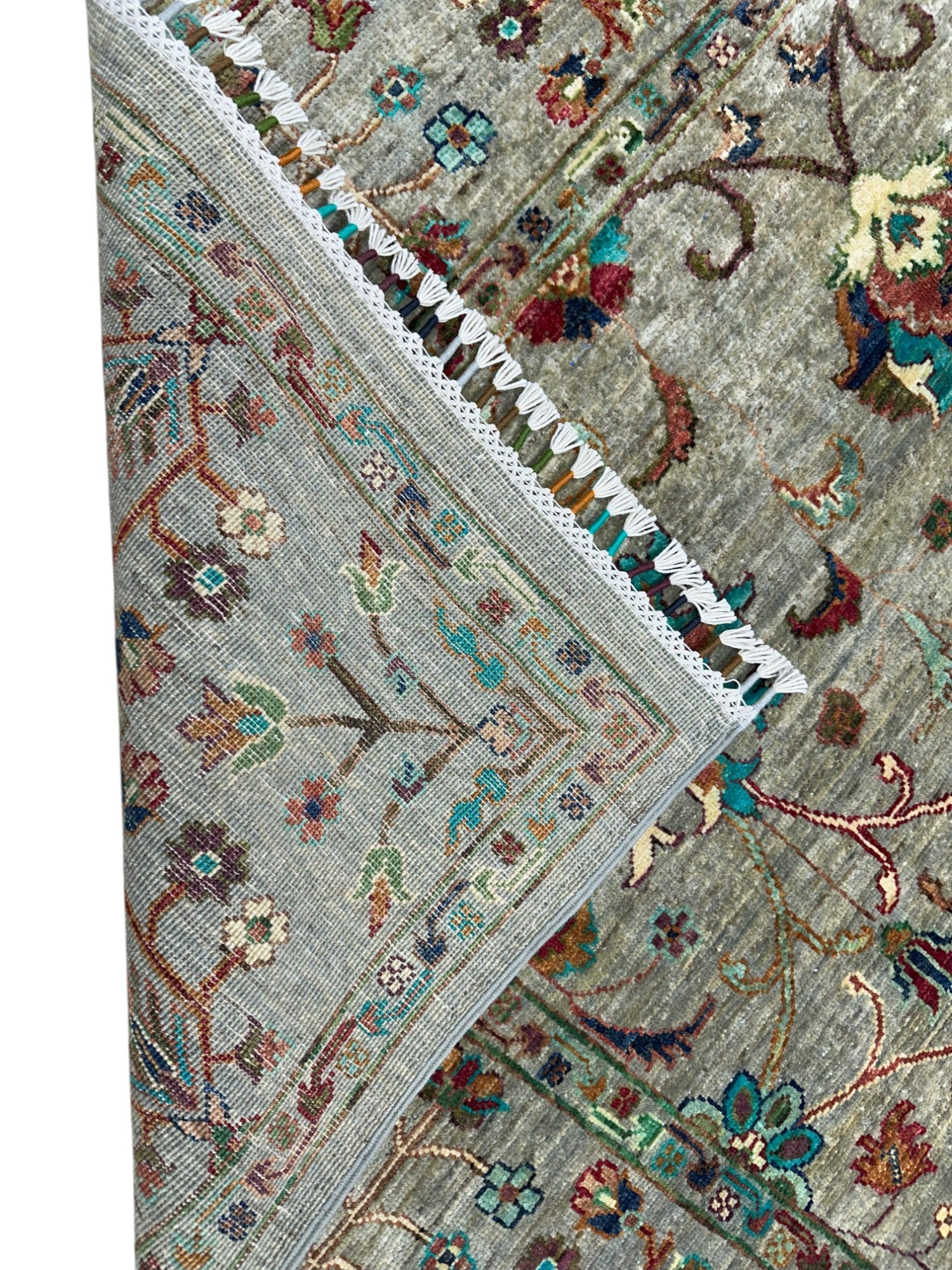 Hand-Knotted Afghani Chobi Sultani Wool Rug – 5’9″ x 8’0″