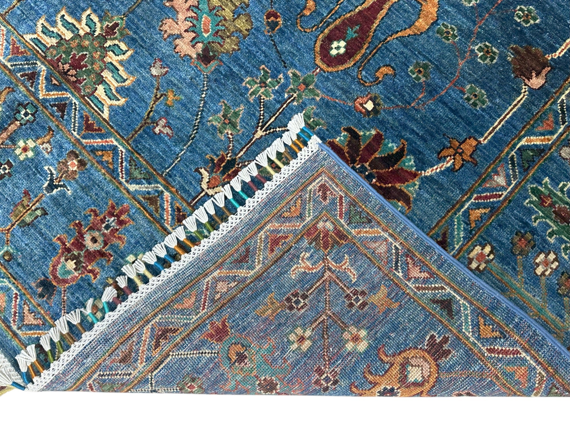 Hand-Knotted Afghani Chobi Sultani Wool Rug – 5’9″ x 8’2″