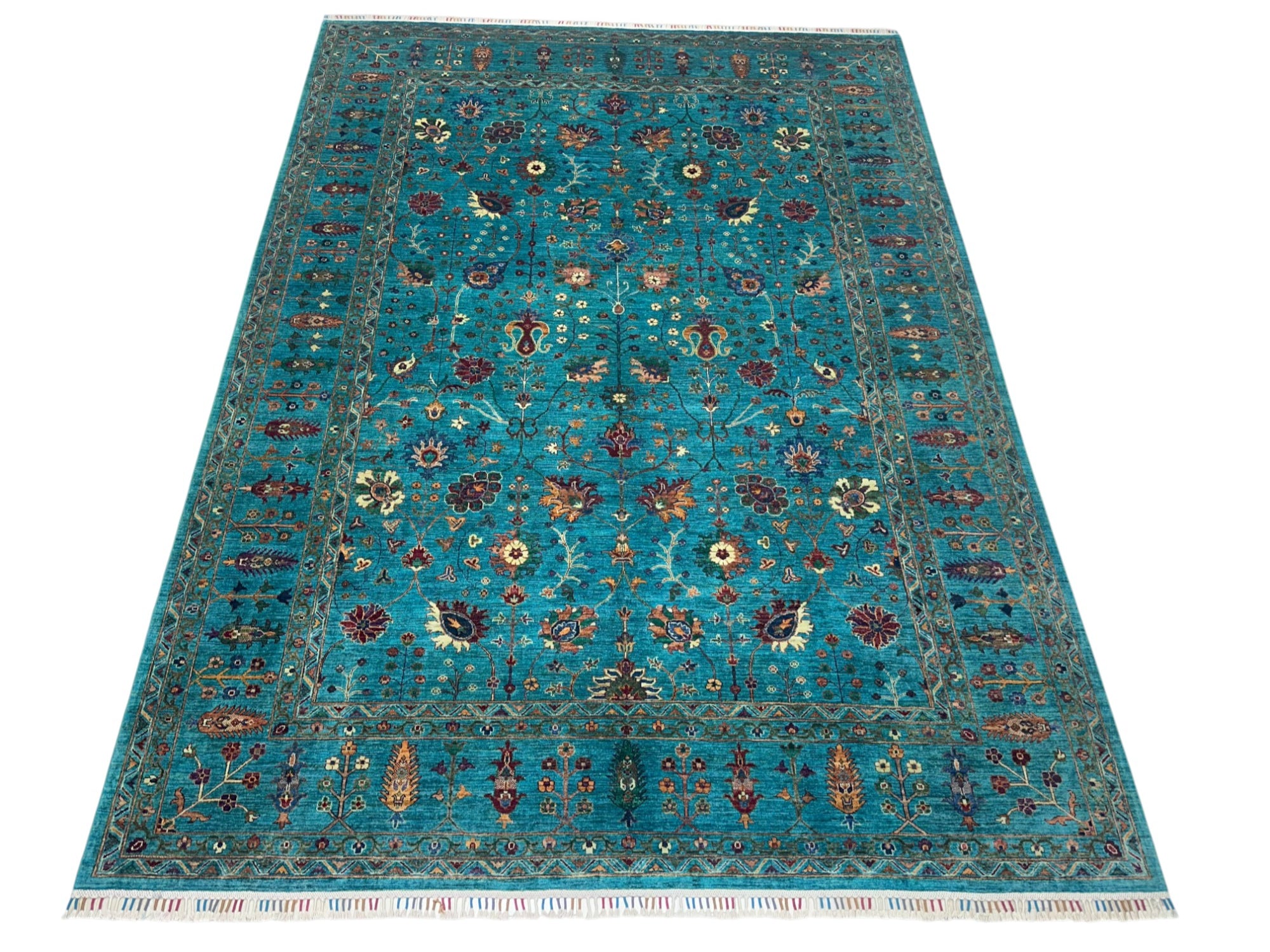 Hand-Knotted Afghani Chobi Sultani Wool Rug – 8’11″ x 12’2″