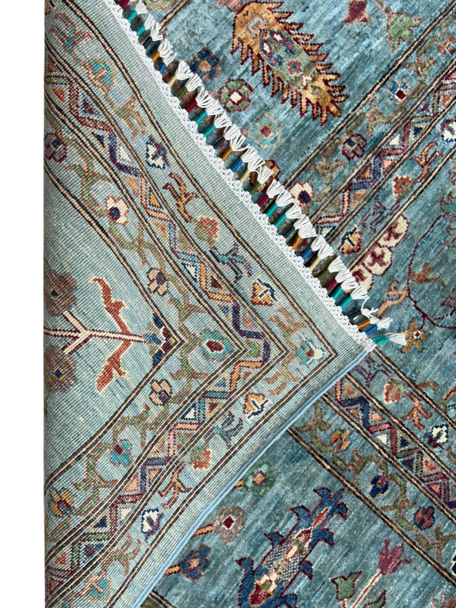 Hand-Knotted Afghani Chobi Sultani Wool Rug – 9’11″ x 13’1″